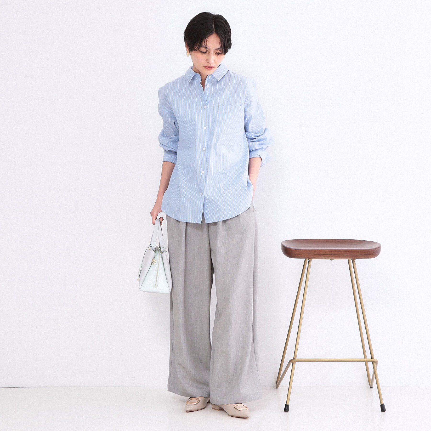 OPAQUE.CLIP「レギュラーカラーシャツ/ストライプアソート【洗濯機OK】」|シャツ・ブラウス|