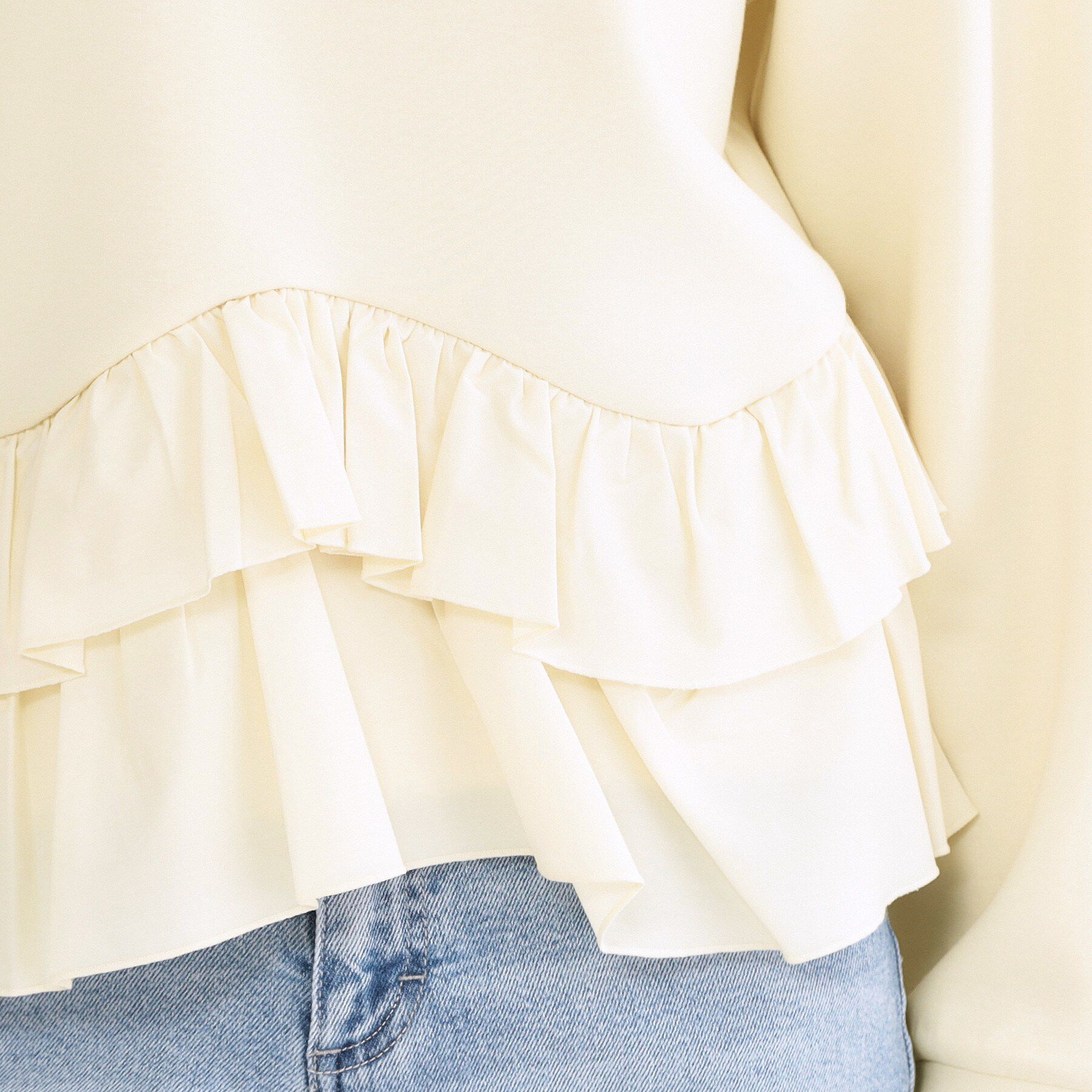 OPAQUE.CLIP「裾フリルドッキングトップス【洗濯機OK】」|Tシャツ・カットソー|
