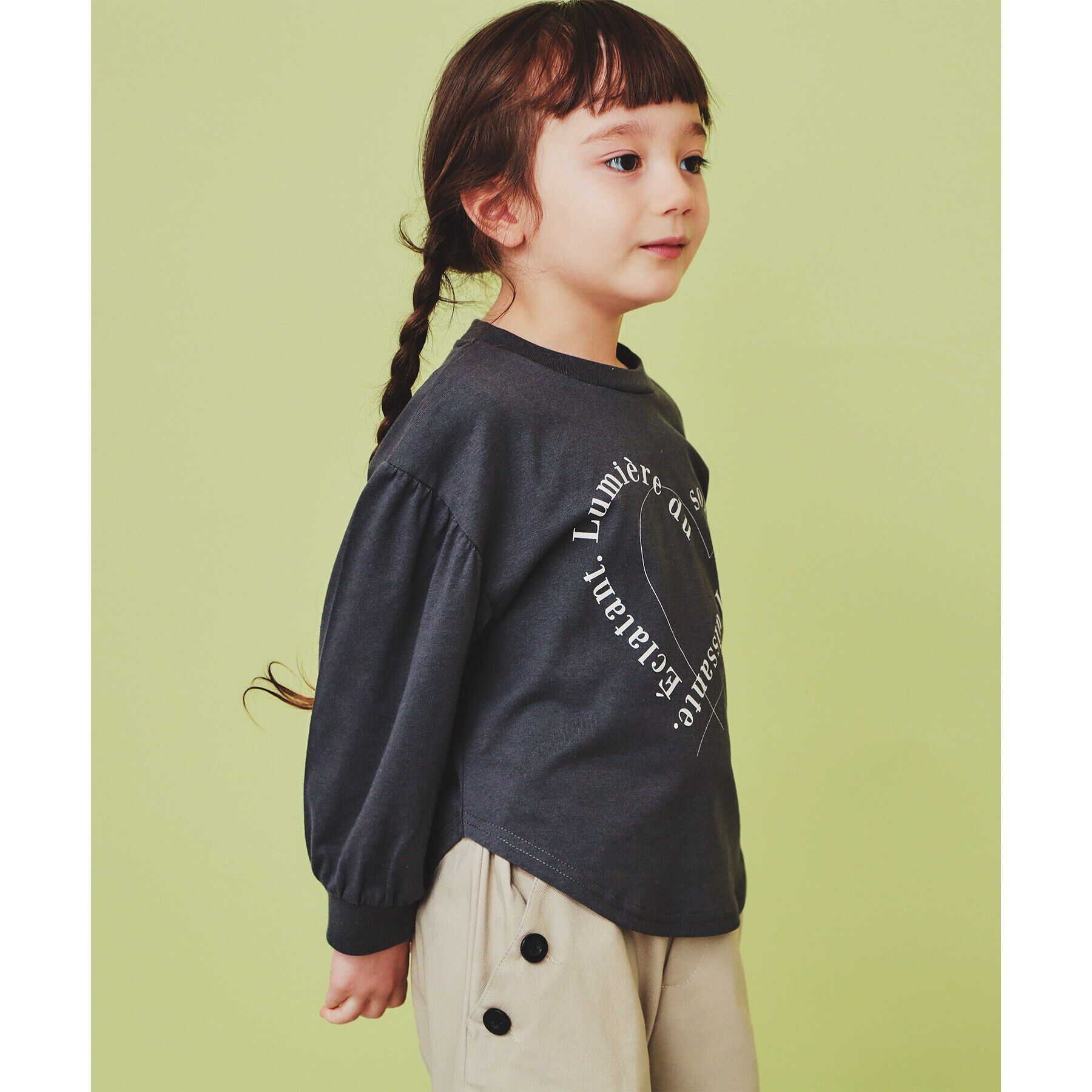 THE SHOP TK「【110-150】ハートロゴパフ袖プルオーバー/洗濯機OK」|Tシャツ・カットソー|