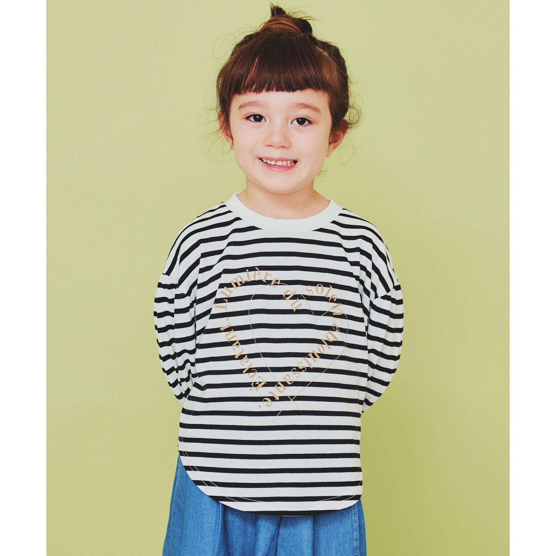 THE SHOP TK「【110-150】ハートロゴパフ袖プルオーバー/洗濯機OK」|Tシャツ・カットソー|ブラック(319)