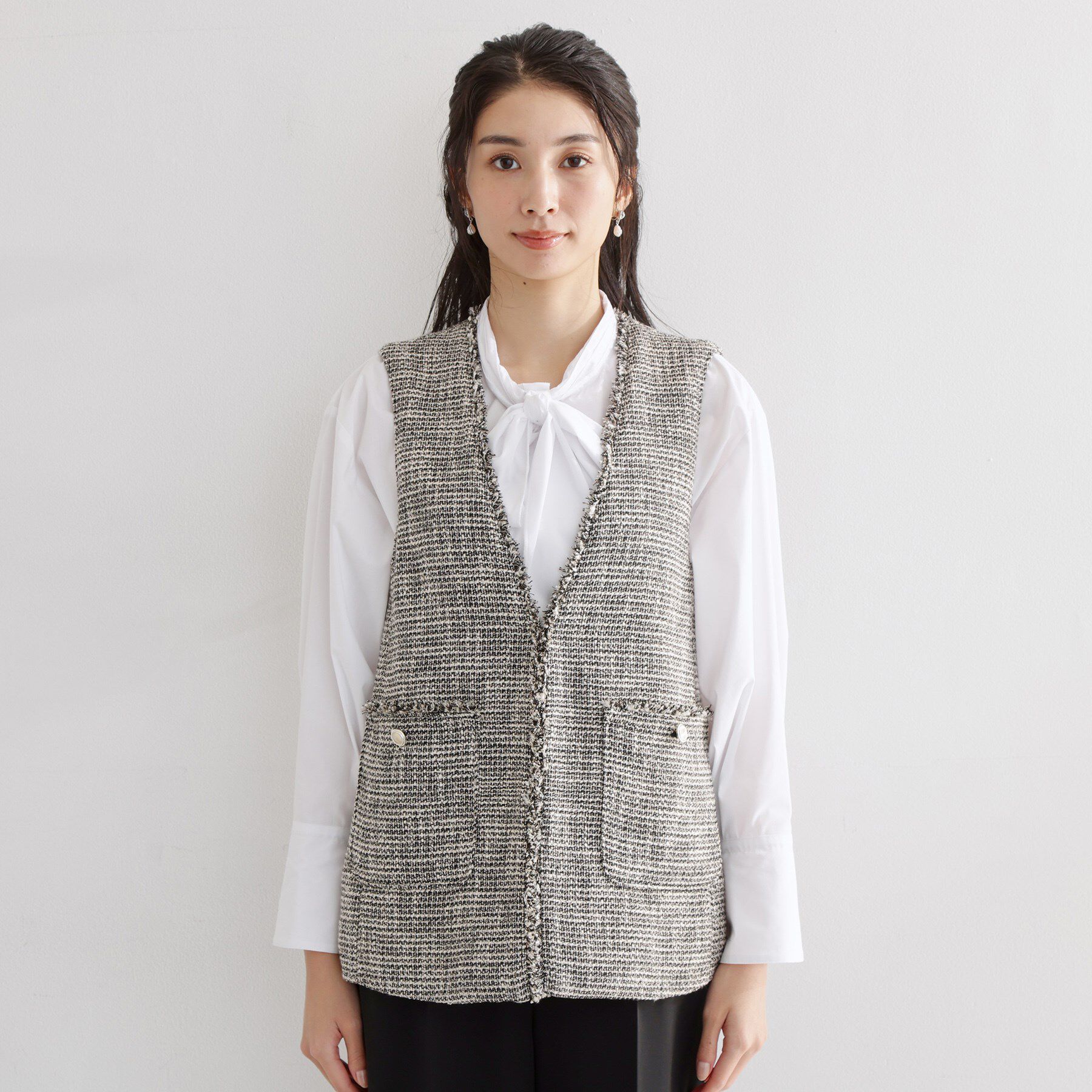 THE SHOP TK「【フォーマルにもカジュアルにも】ツイードジレ」|ベスト・ジレ|