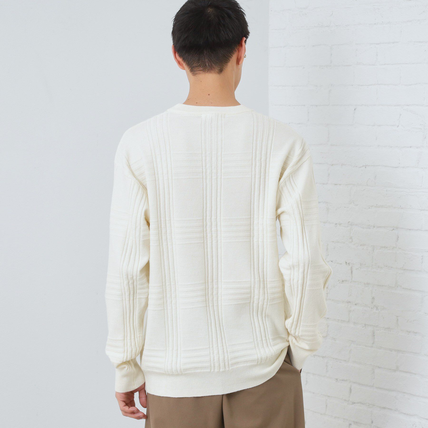 THE SHOP TK「【優しい肌触り】カシミヤタッチ チェックニット　洗濯機OK」|ニット・セーター|