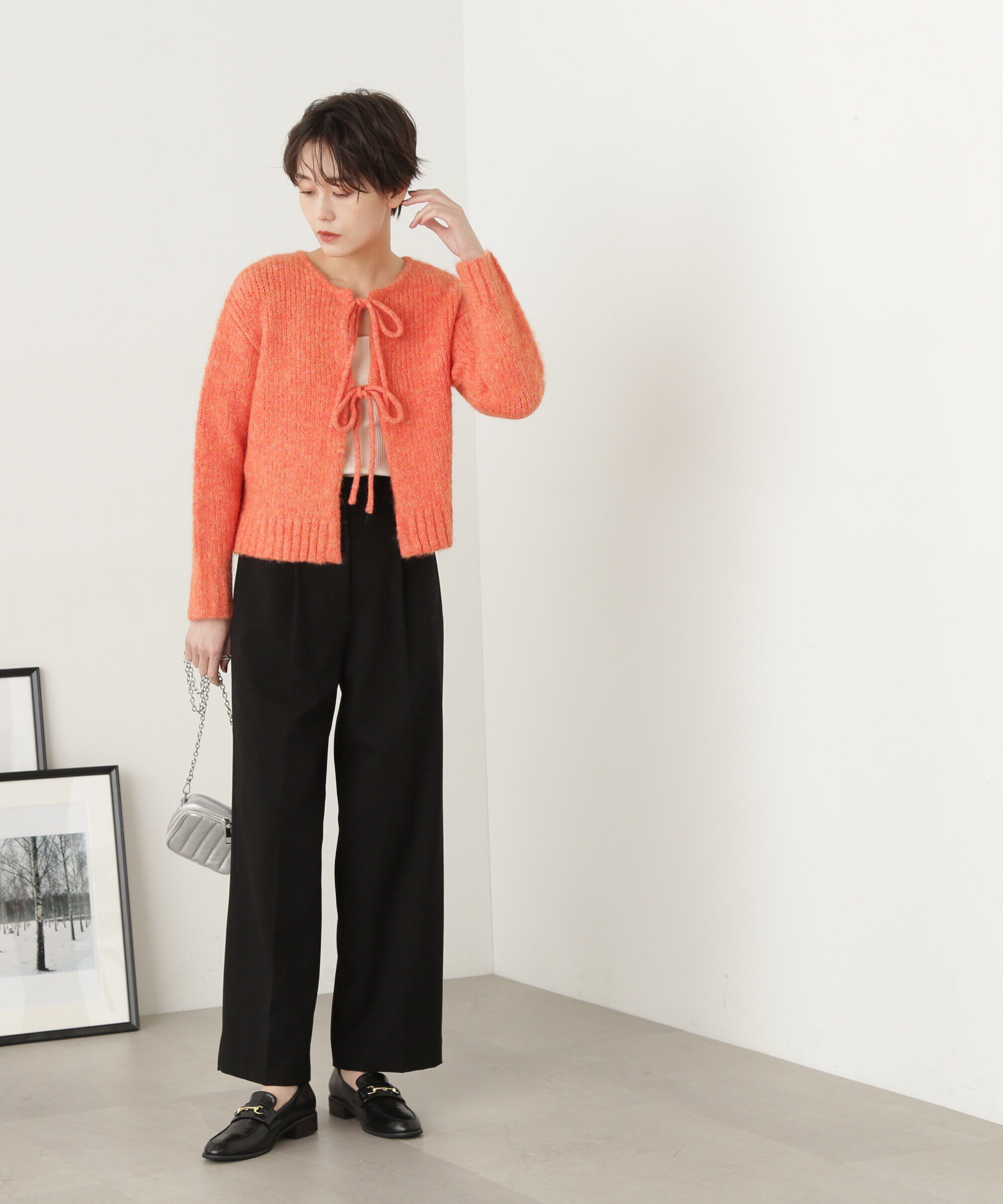  「ムジハイウエストスラックスワイドパンツ」|その他|