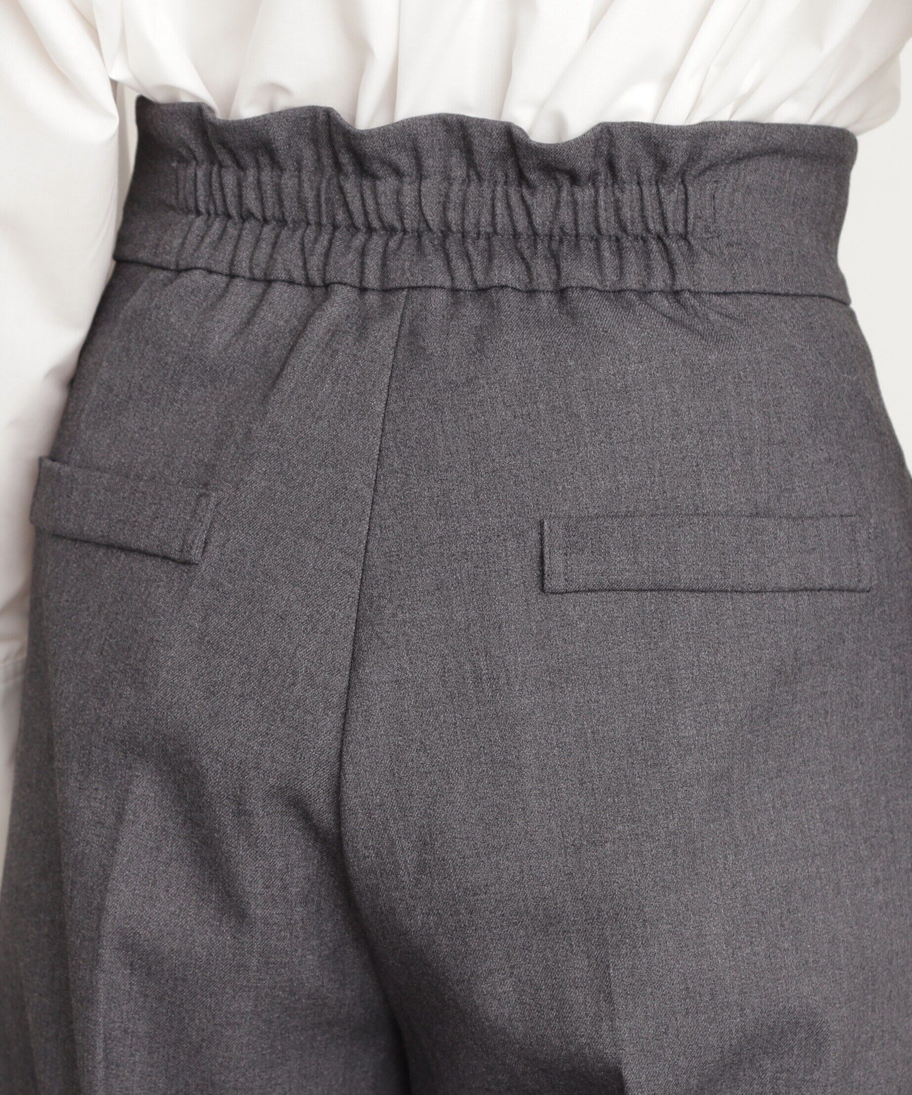  「ムジハイウエストスラックスワイドパンツ」|その他|