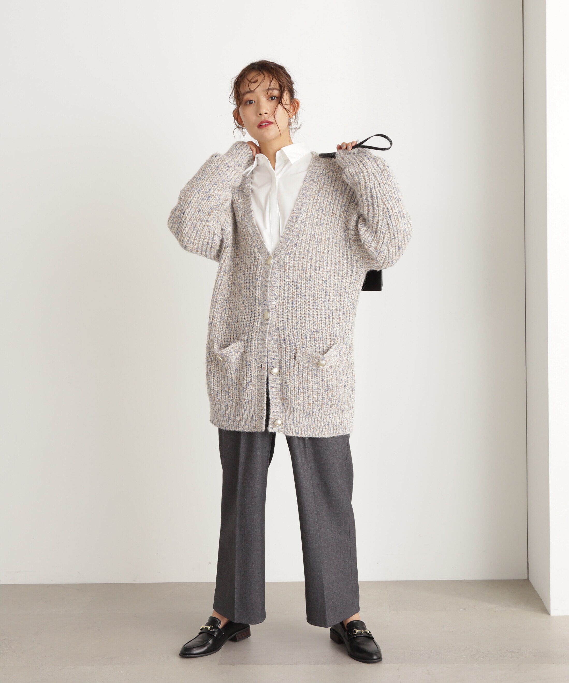  「ムジハイウエストスラックスワイドパンツ」|その他|