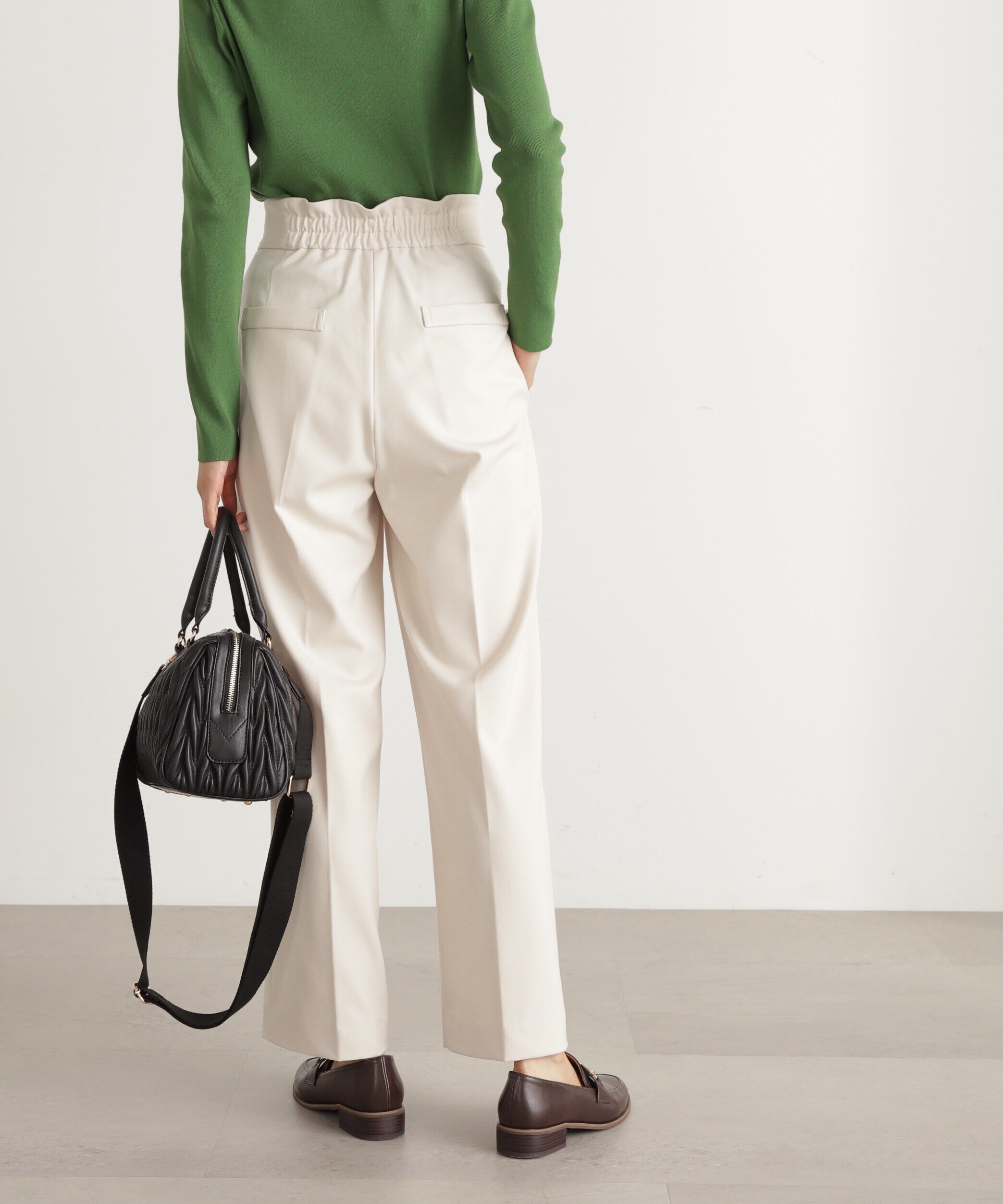  「ムジハイウエストスラックスワイドパンツ」|その他|