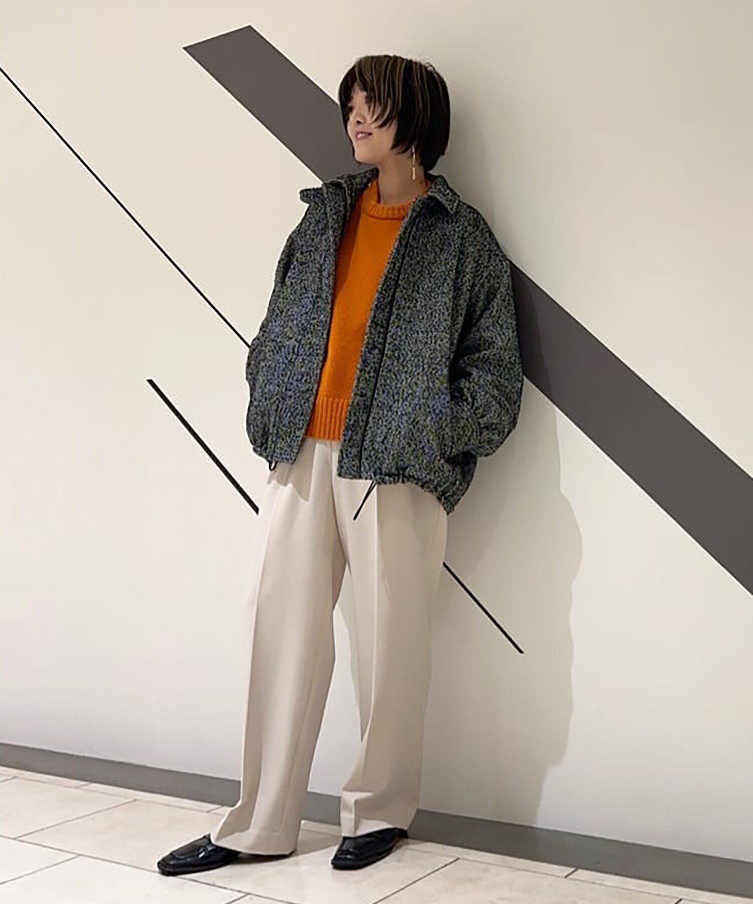  「ムジハイウエストスラックスワイドパンツ」|その他|