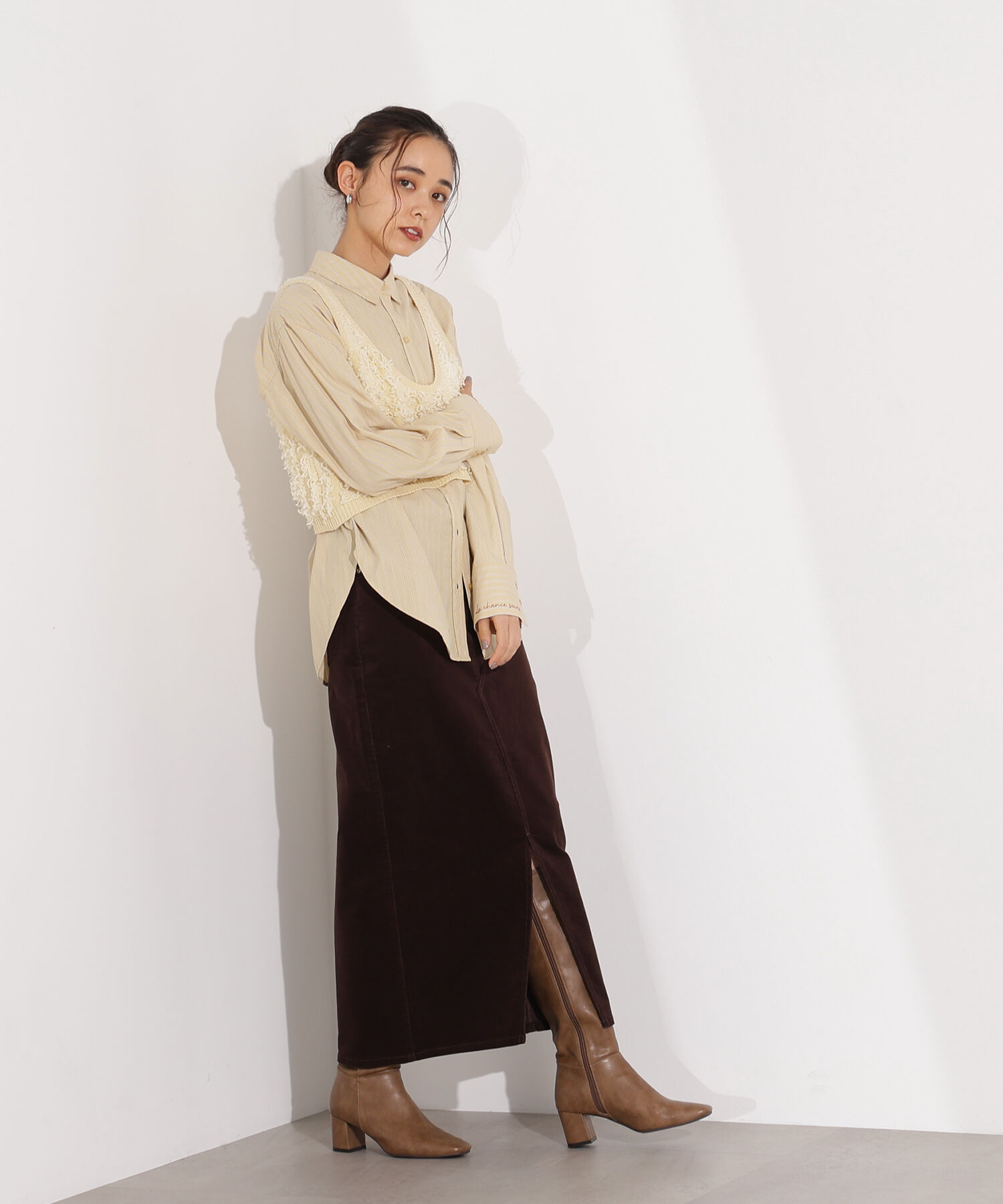  「コーデュロイスリットスカート」|スカート|