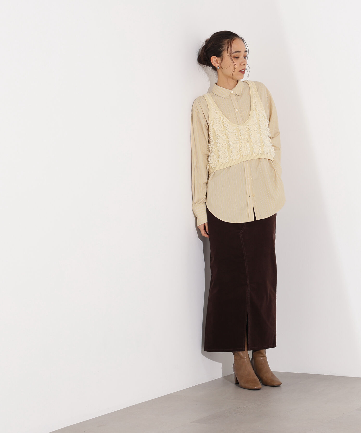  「コーデュロイスリットスカート」|スカート|