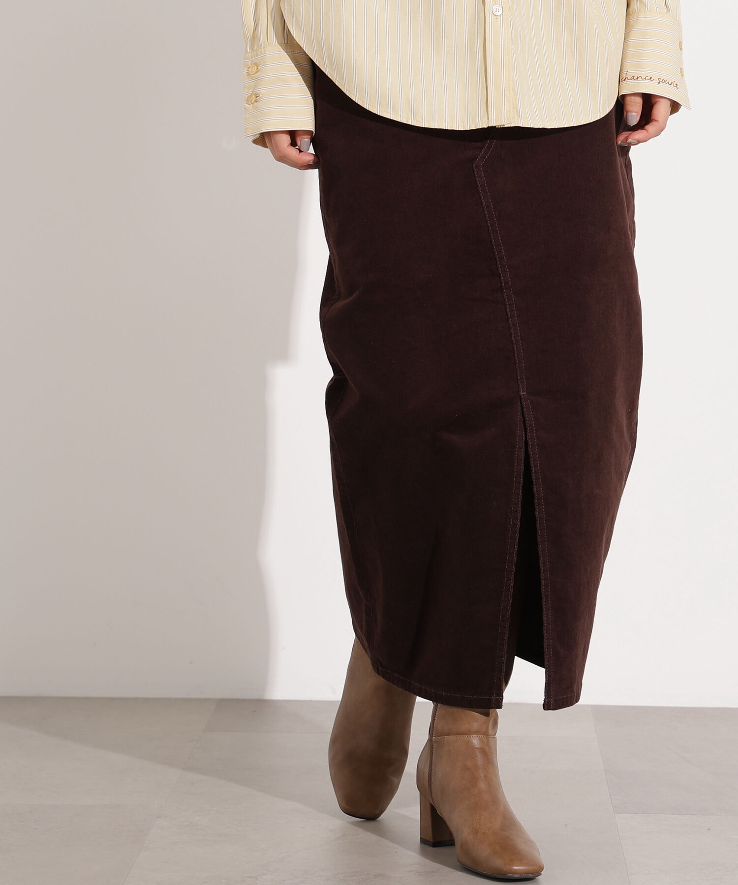  「コーデュロイスリットスカート」|スカート|