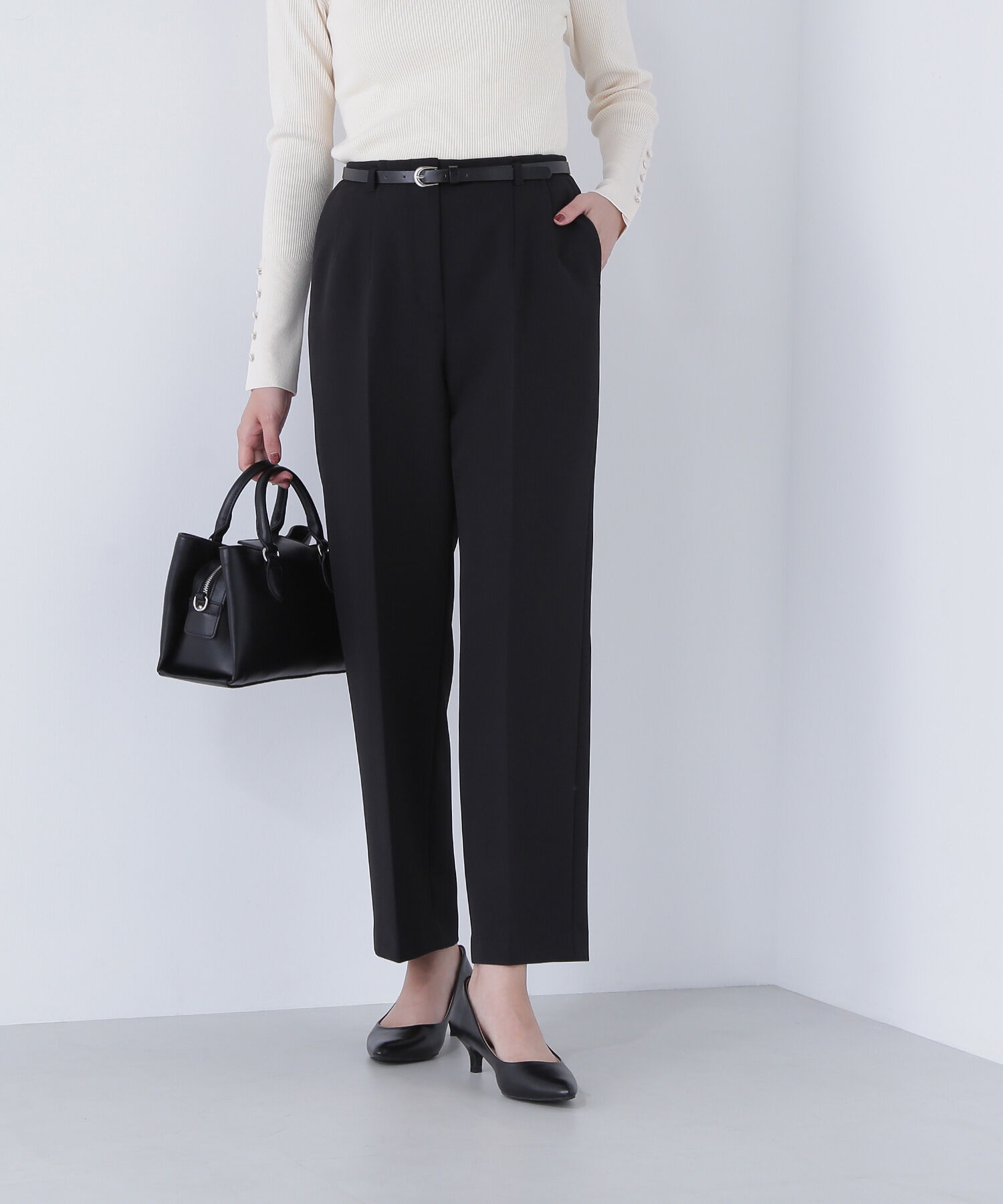  「＜骨格ストレート＞ベルト付スリムストレートパンツ」|その他|