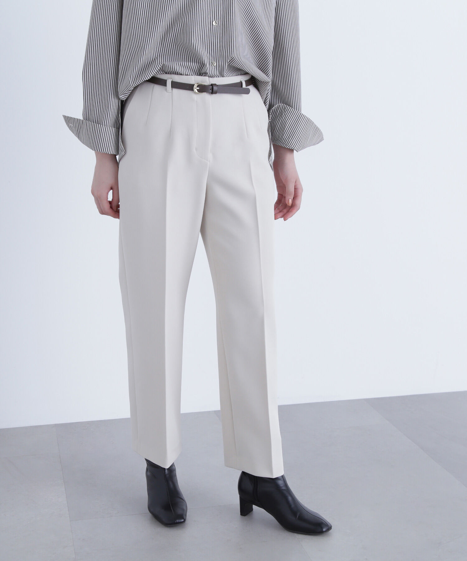  「＜骨格ストレート＞ベルト付スリムストレートパンツ」|その他|