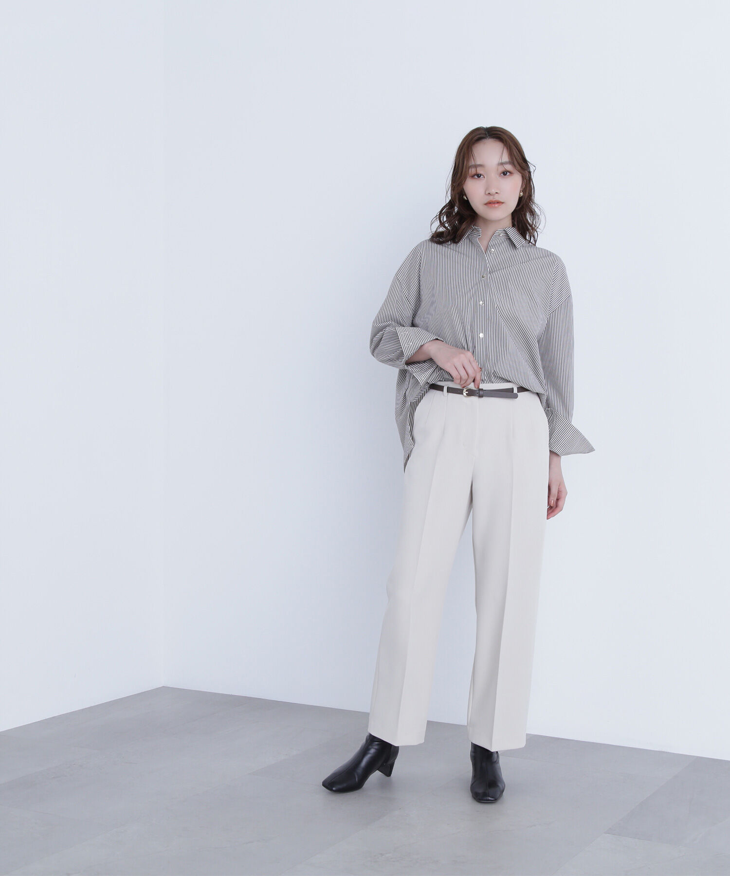  「＜骨格ストレート＞ベルト付スリムストレートパンツ」|その他|