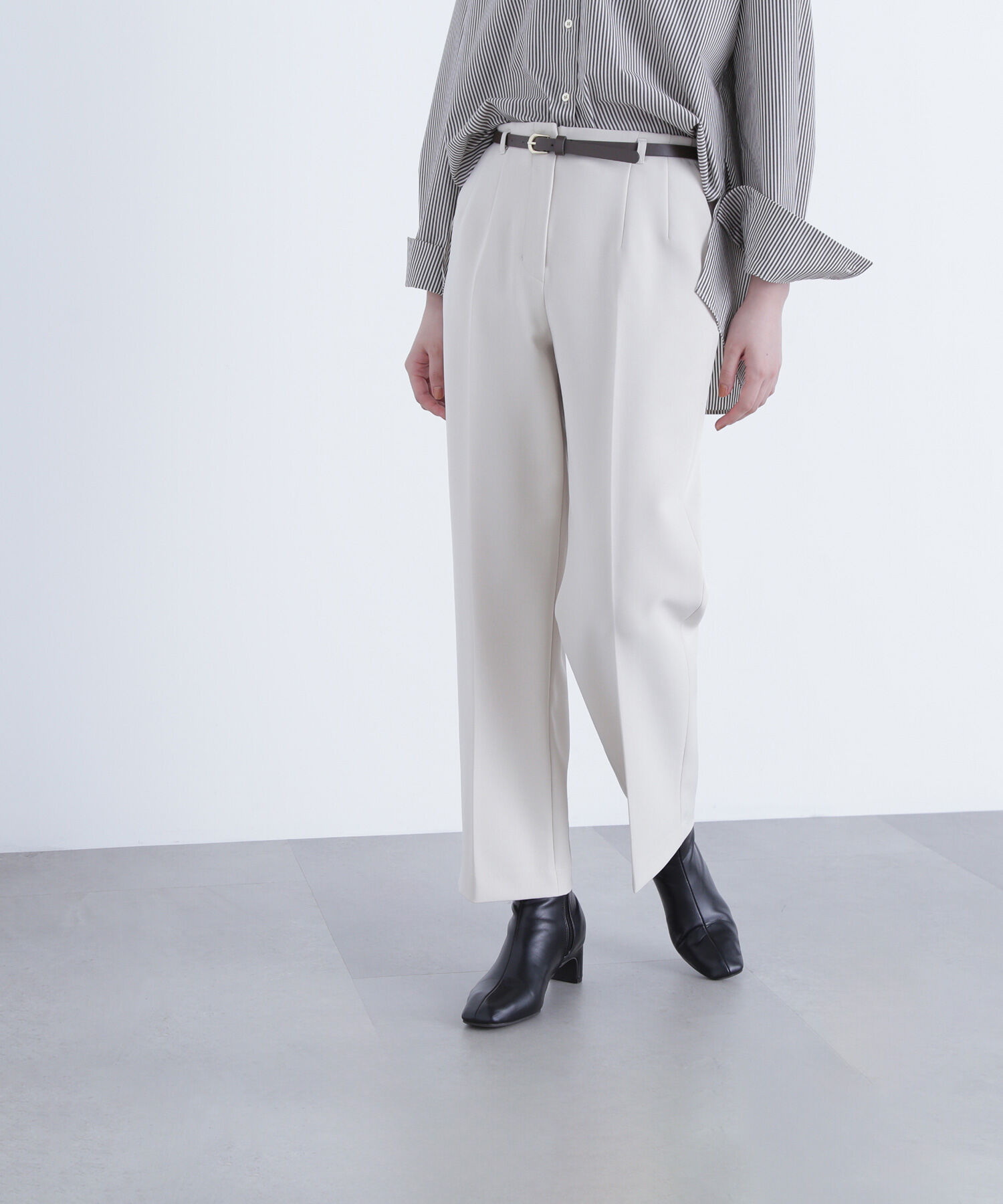  「＜骨格ストレート＞ベルト付スリムストレートパンツ」|その他|