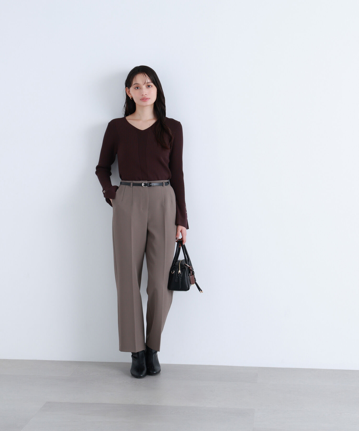  「＜骨格ストレート＞ベルト付スリムストレートパンツ」|その他|