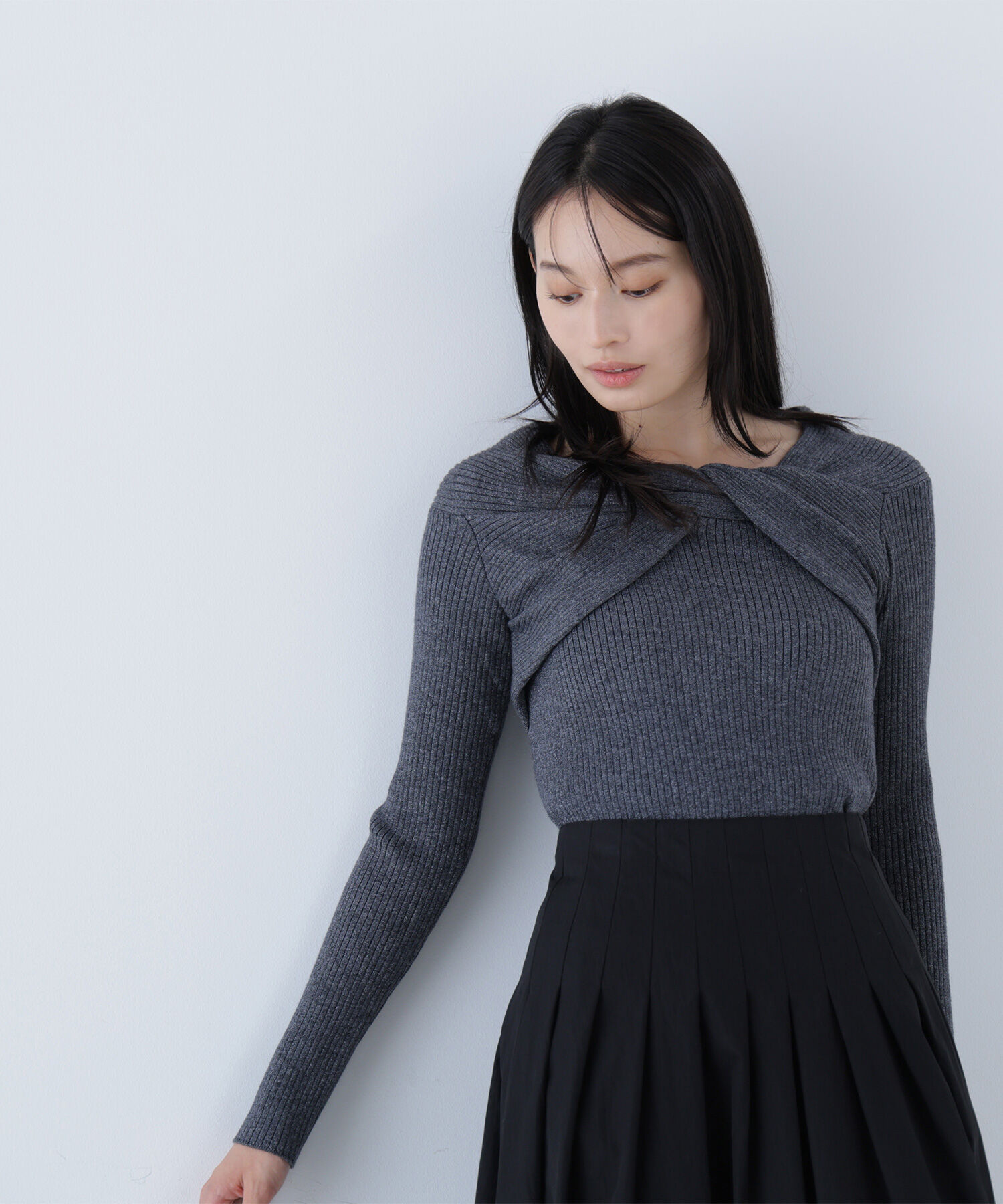  「ツイストラメリブニット」|ニット・セーター|