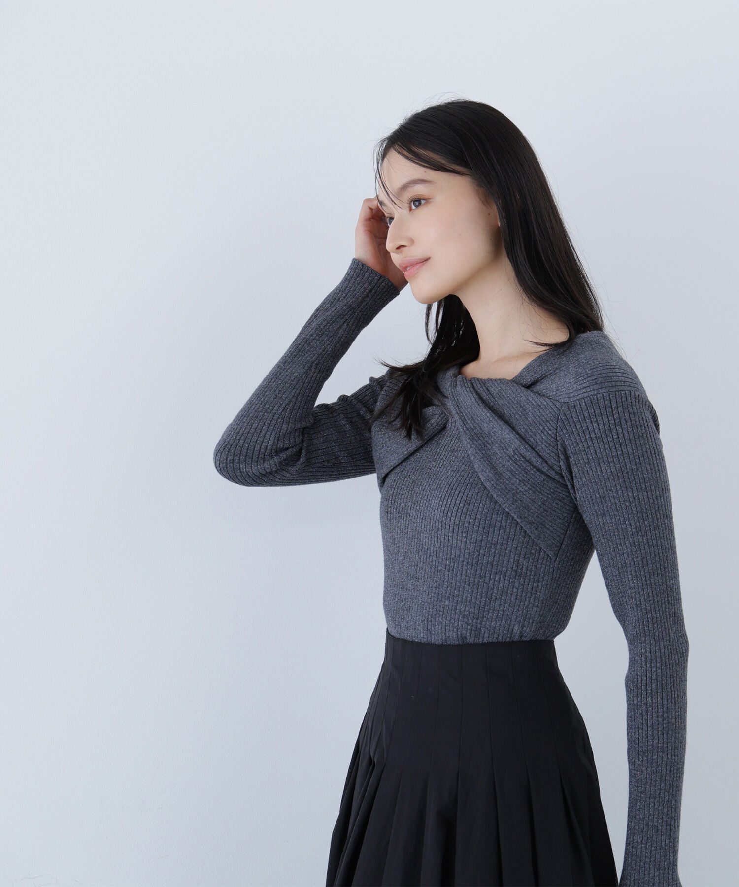  「ツイストラメリブニット」|ニット・セーター|