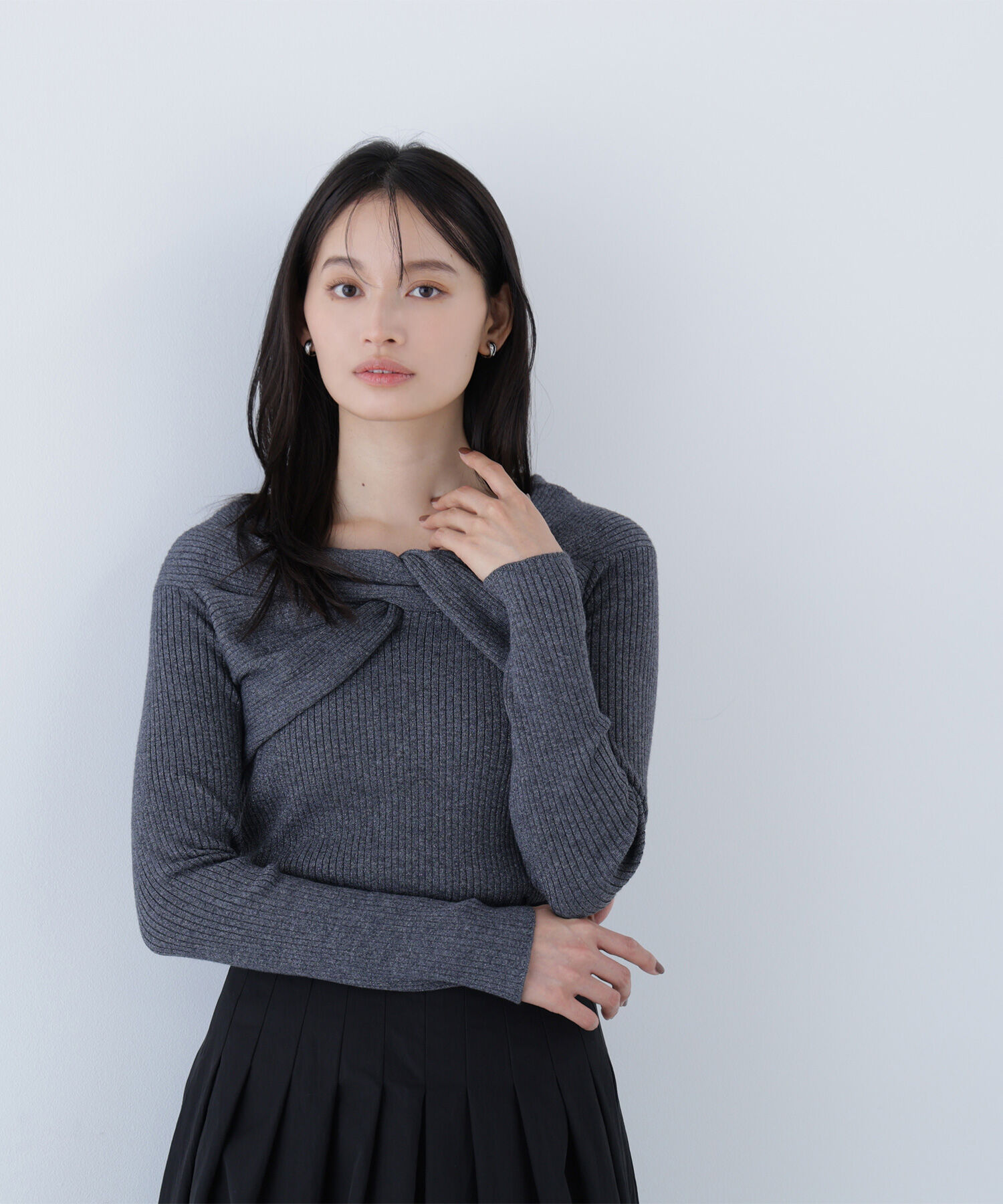  「ツイストラメリブニット」|ニット・セーター|