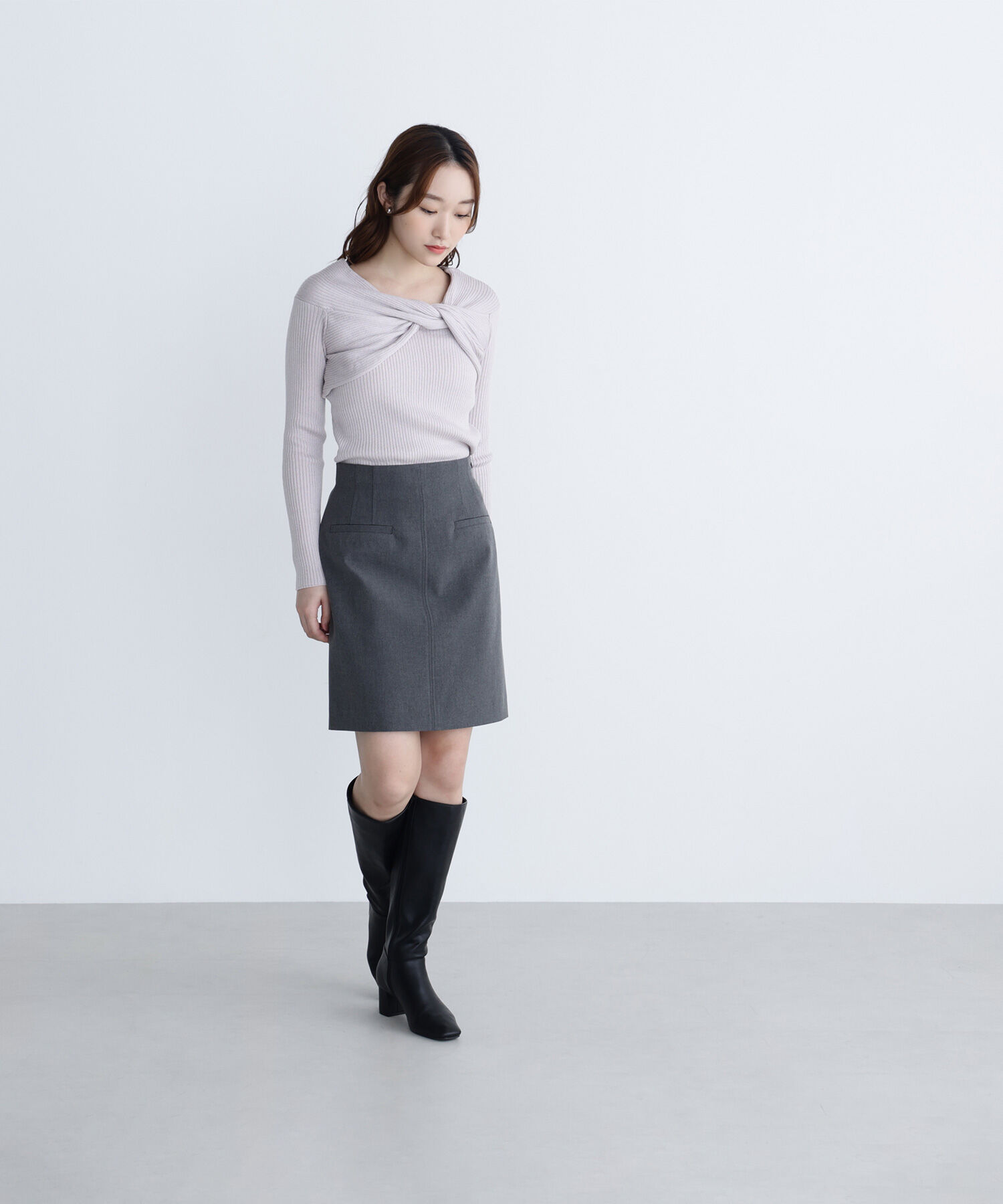  「ツイストラメリブニット」|ニット・セーター|