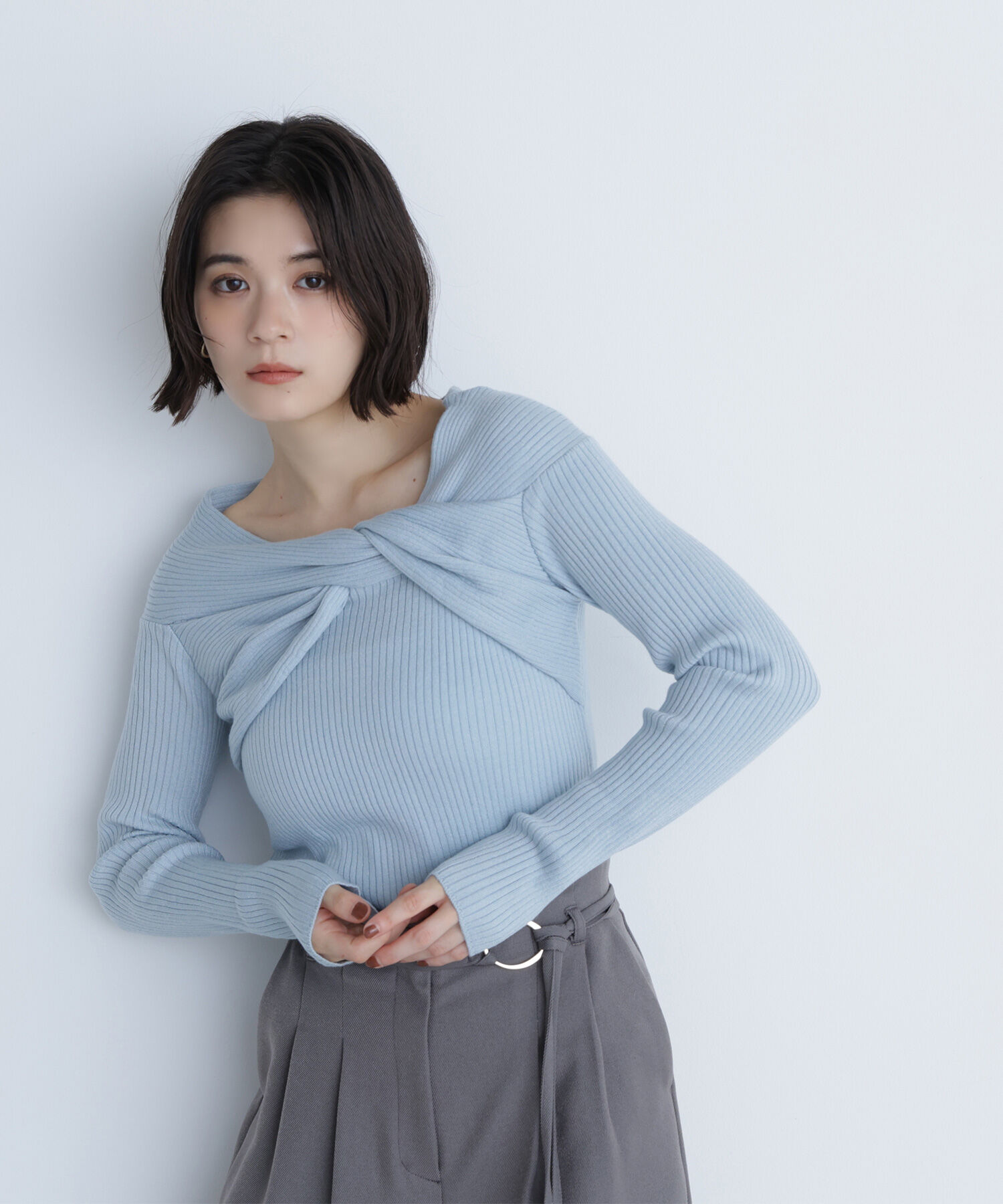  「ツイストラメリブニット」|ニット・セーター|