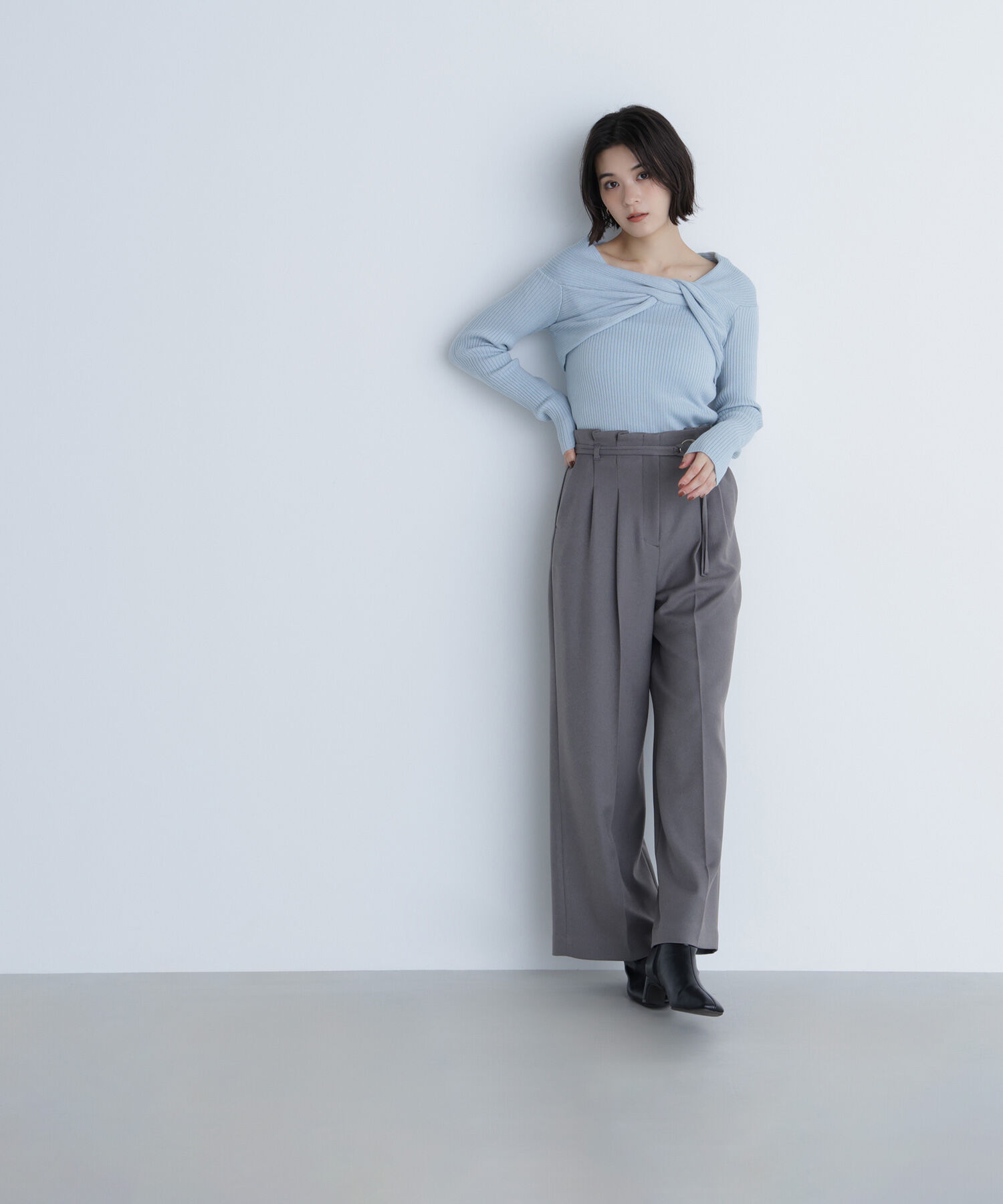  「ツイストラメリブニット」|ニット・セーター|