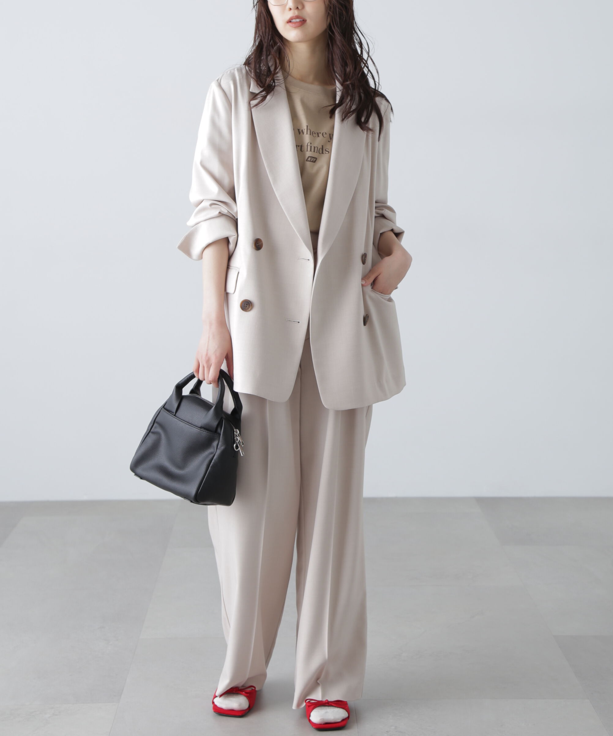  「梳毛調合繊タックワイドパンツ」|その他|