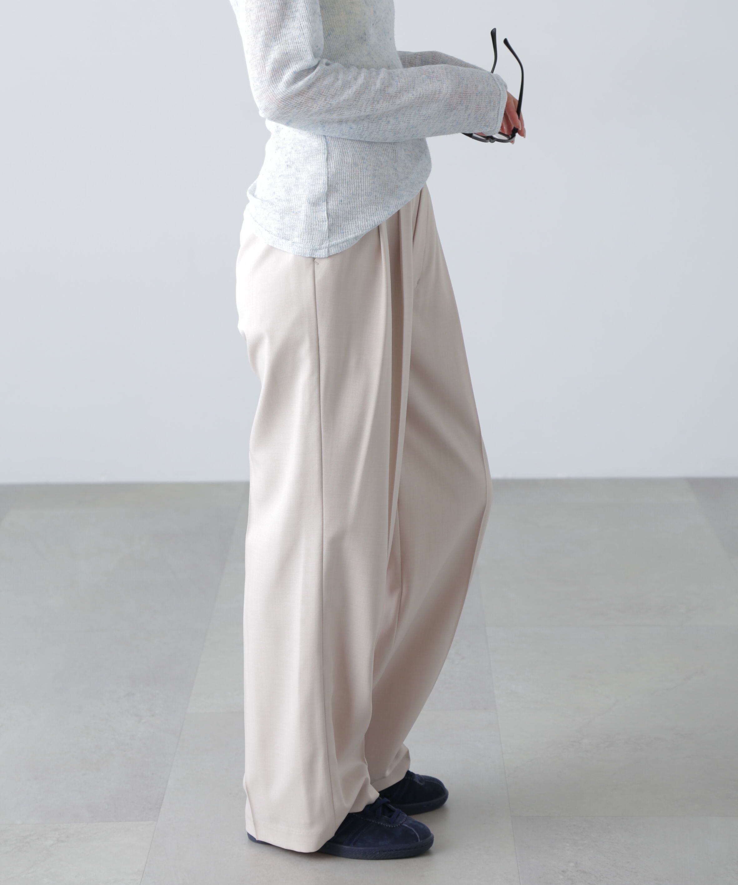  「梳毛調合繊タックワイドパンツ」|その他|