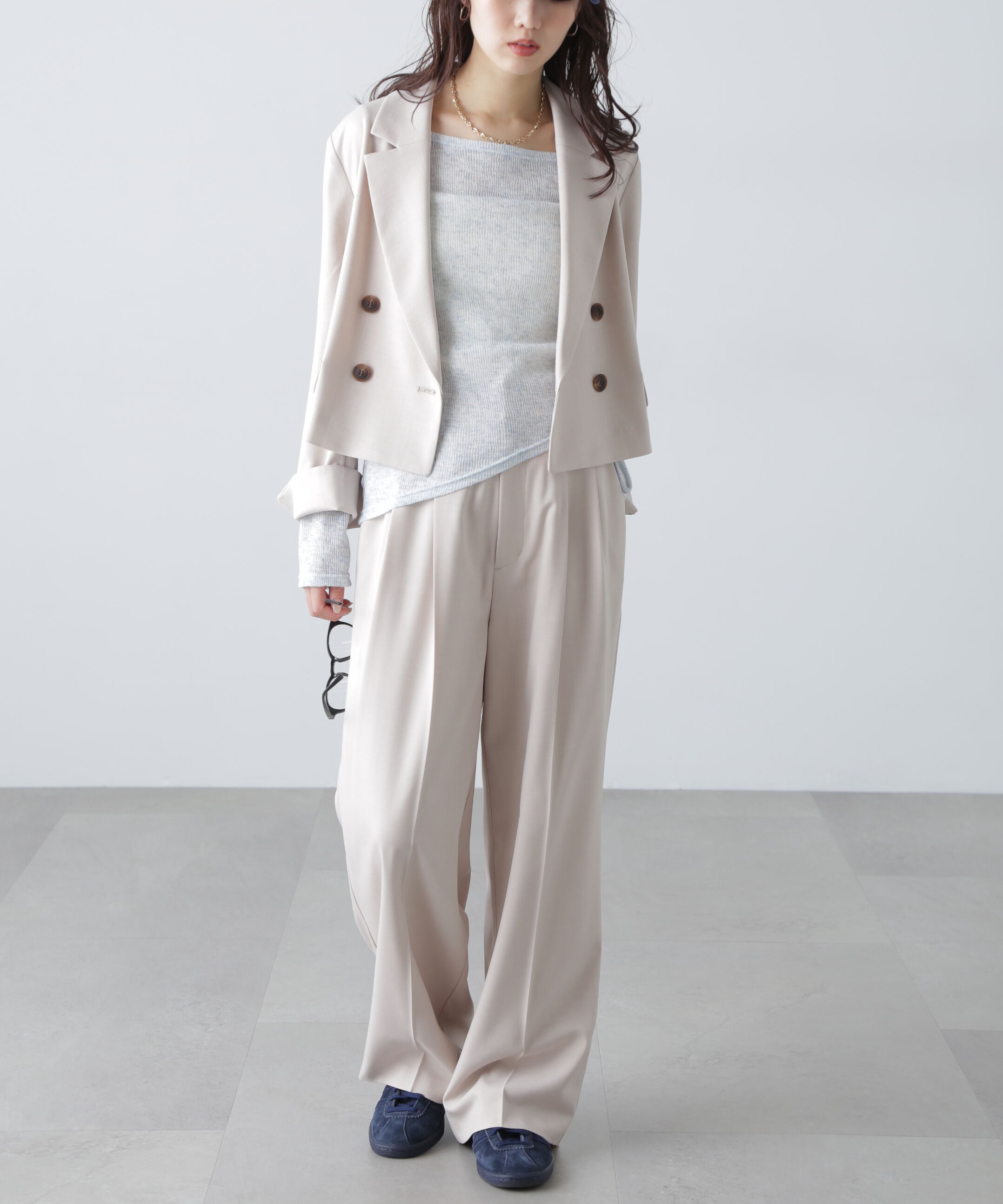  「梳毛調合繊タックワイドパンツ」|その他|