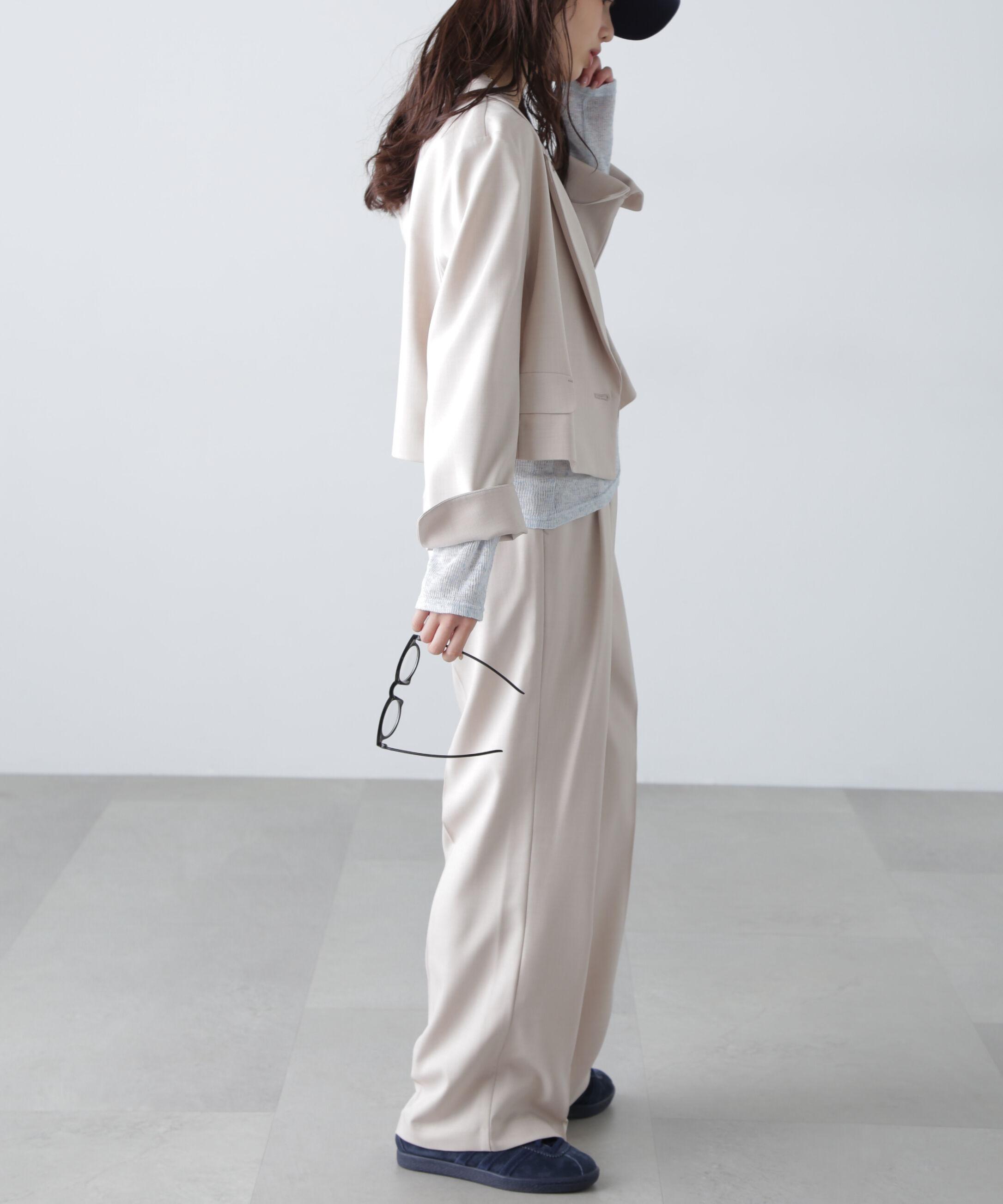  「梳毛調合繊タックワイドパンツ」|その他|