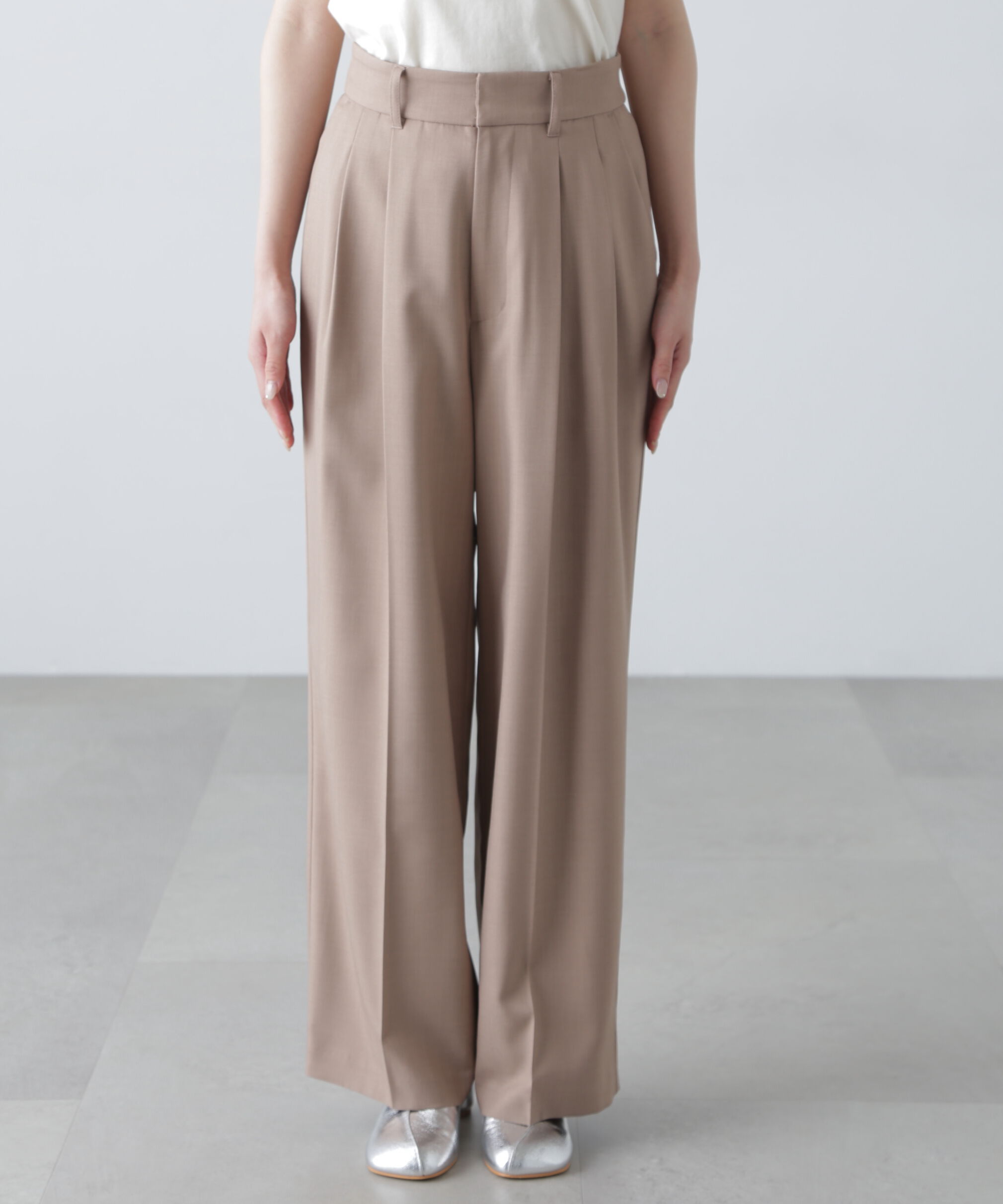  「梳毛調合繊タックワイドパンツ」|その他|