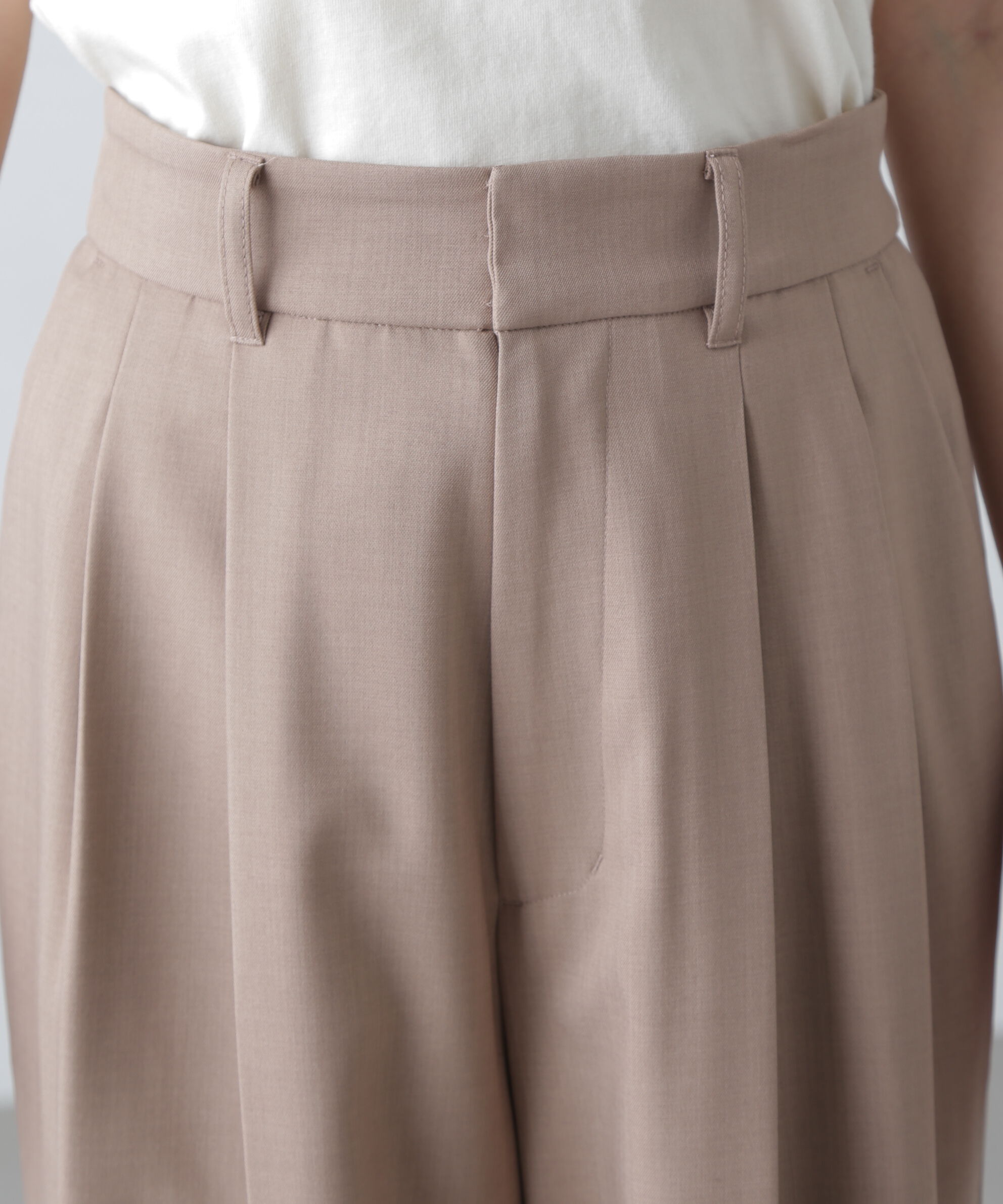  「梳毛調合繊タックワイドパンツ」|その他|