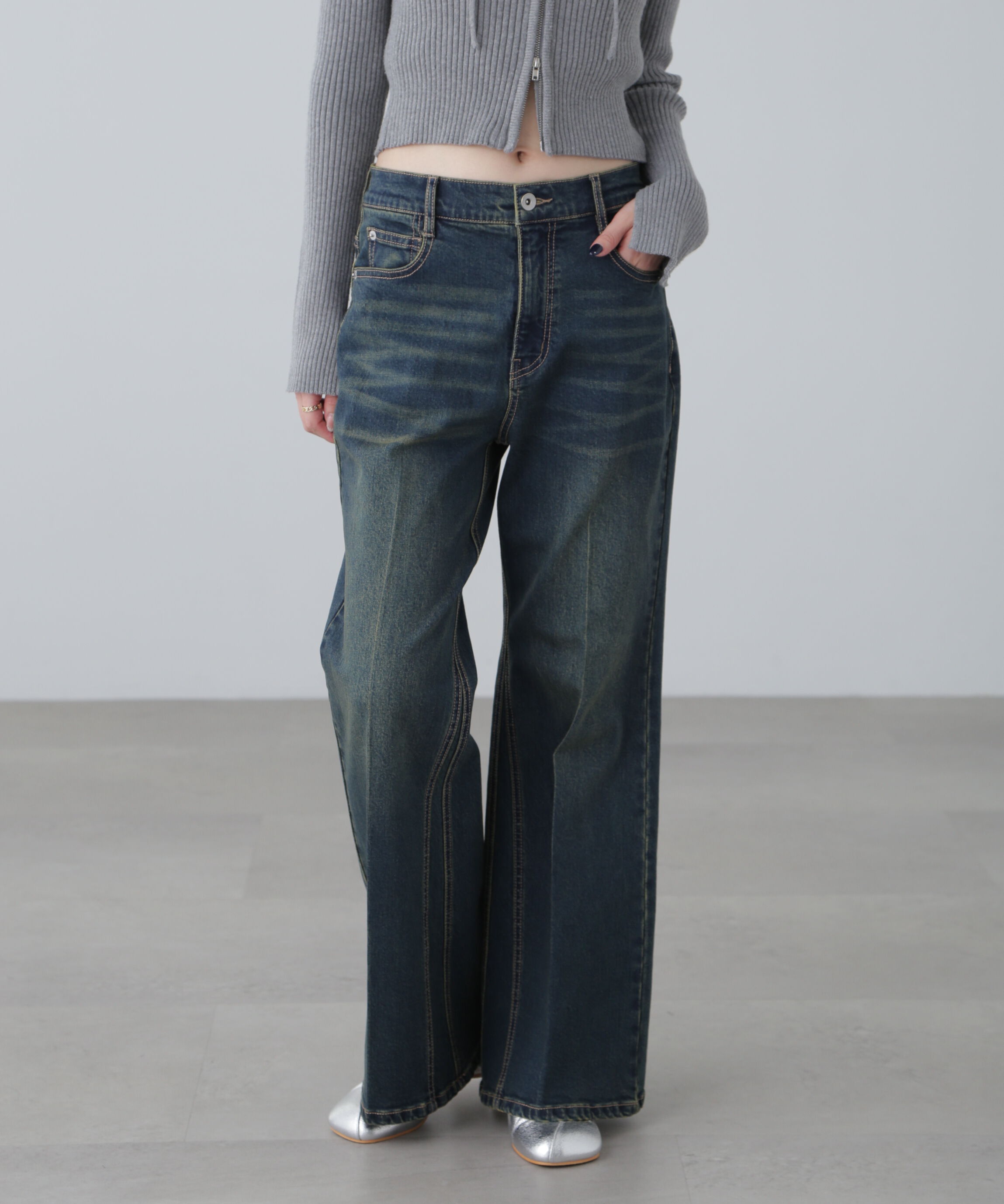  「センタープレスフレアデニムパンツ」|その他|ブルーオーバ 1