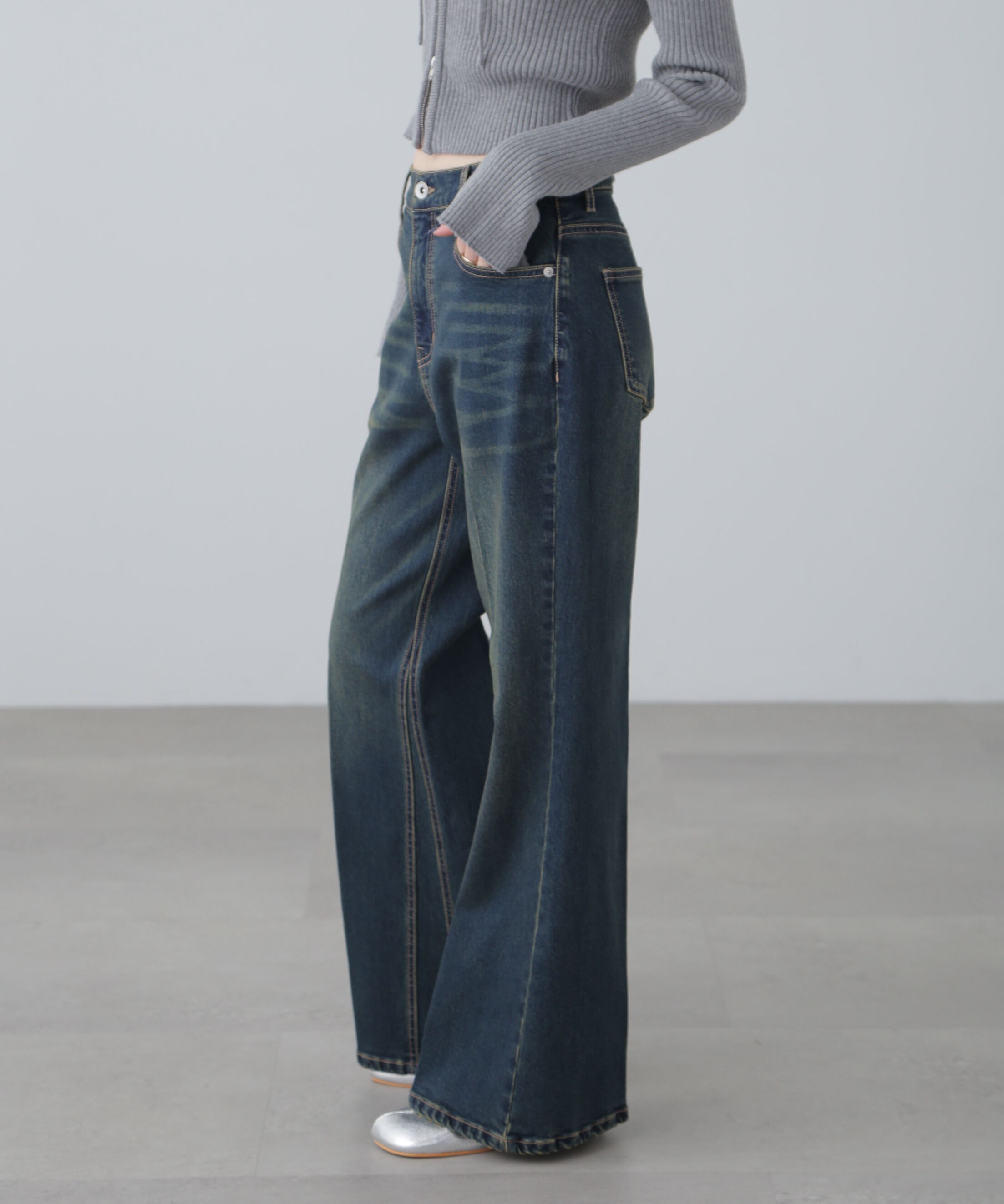  「センタープレスフレアデニムパンツ」|その他|