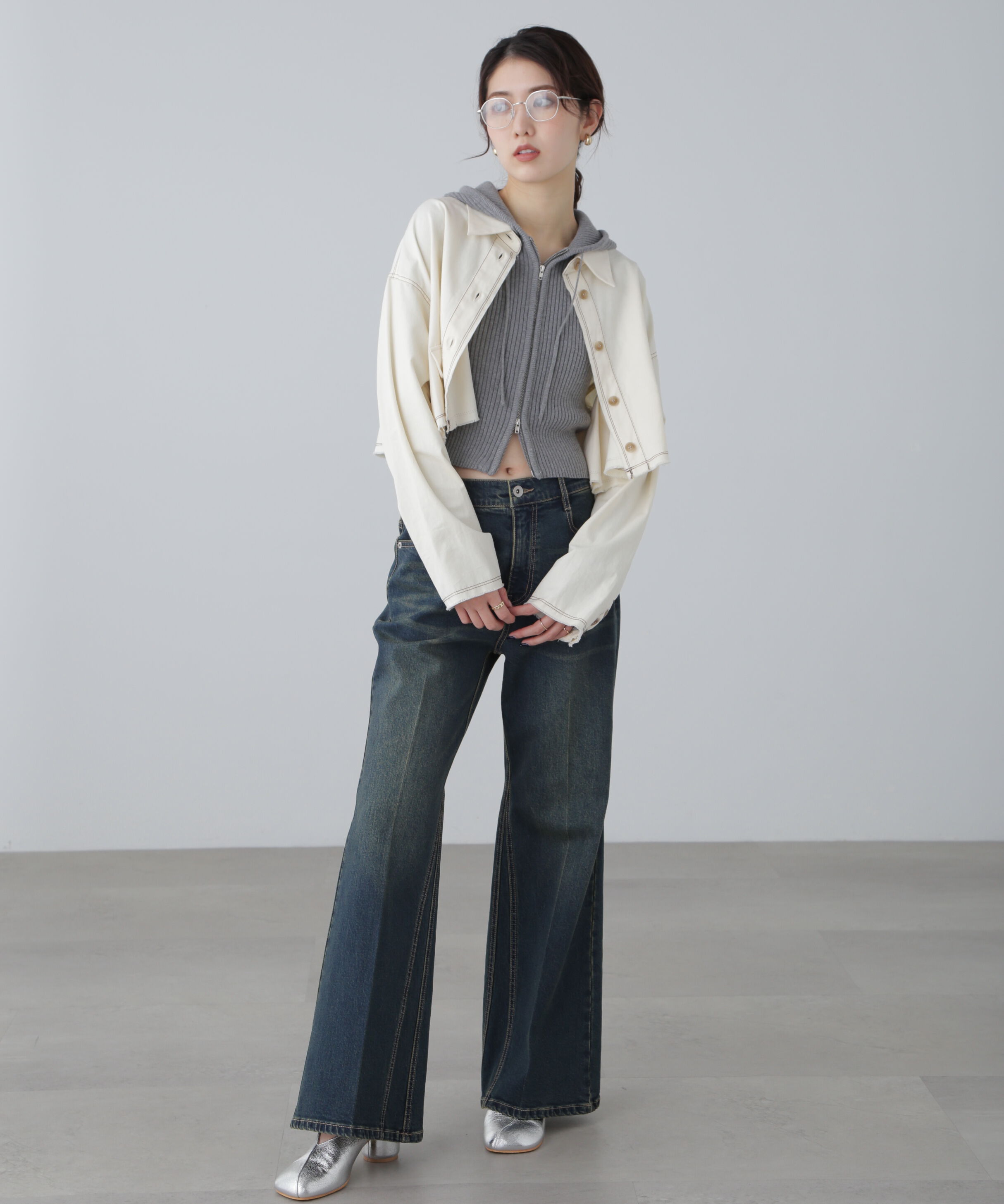  「センタープレスフレアデニムパンツ」|その他|