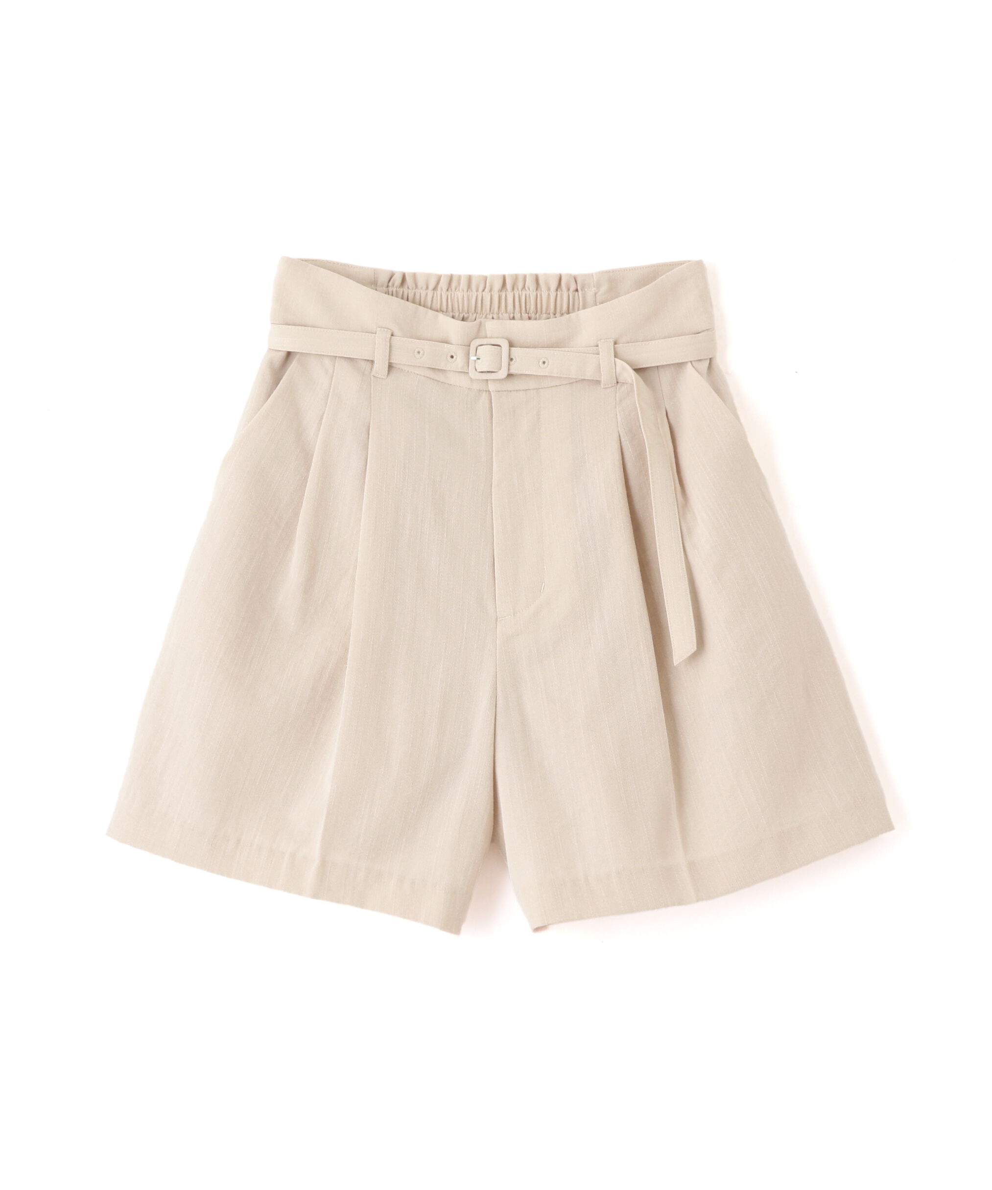  「麻調合繊タックベルト付きショートパンツ」|その他|