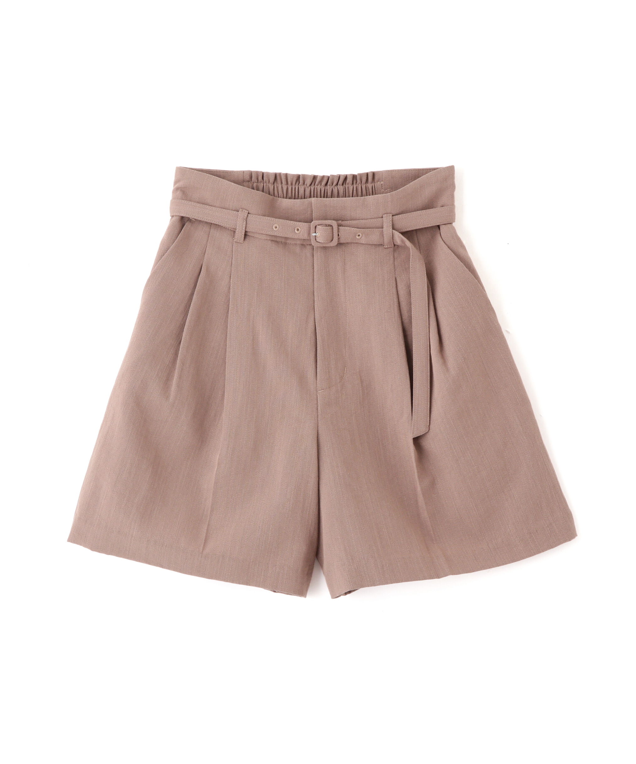  「麻調合繊タックベルト付きショートパンツ」|その他|