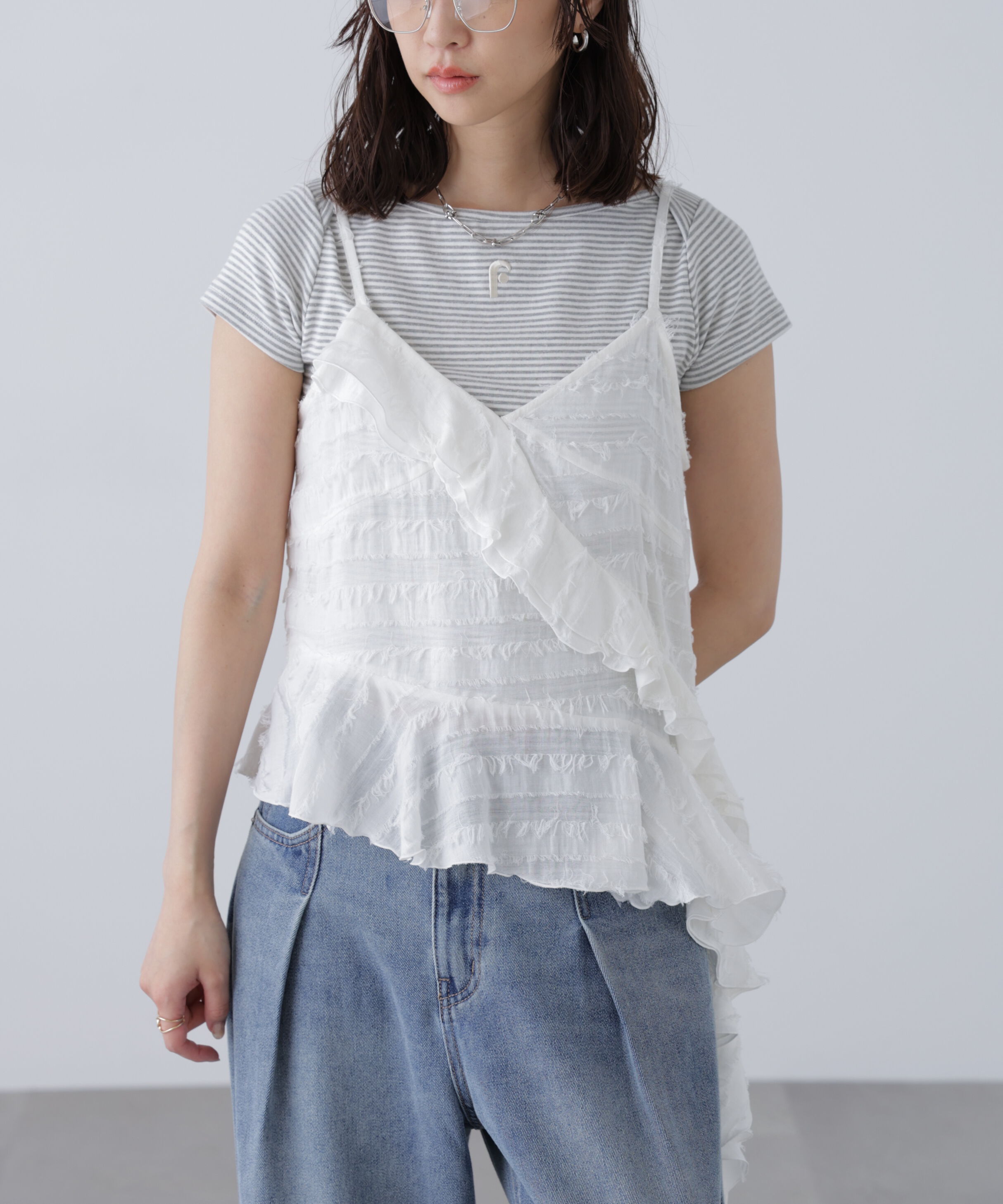  「フリンジシャギーアシメブラウス」|シャツ・ブラウス|