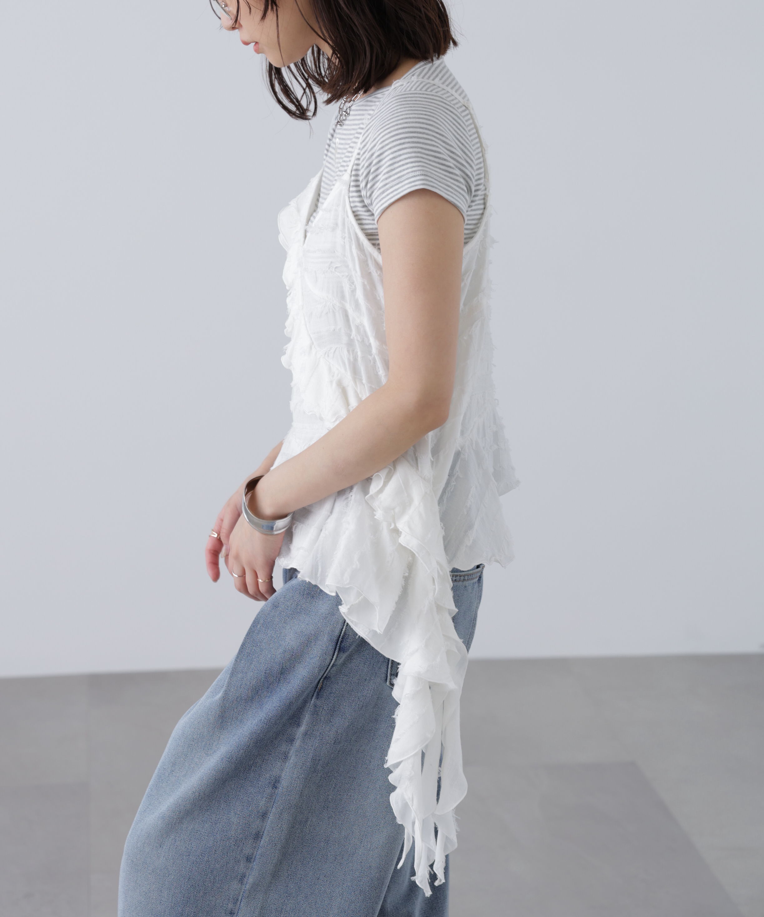  「フリンジシャギーアシメブラウス」|シャツ・ブラウス|