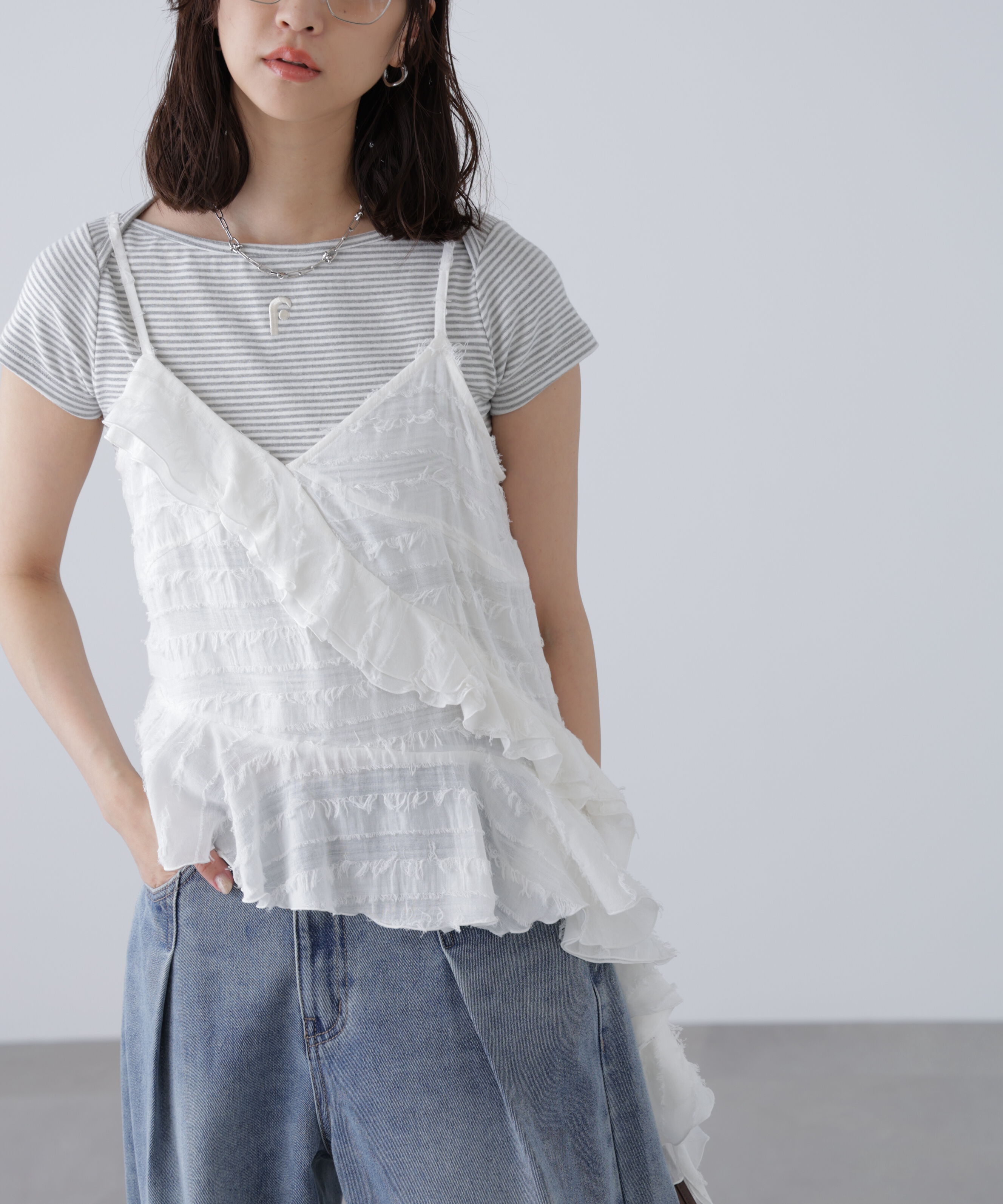  「フリンジシャギーアシメブラウス」|シャツ・ブラウス|