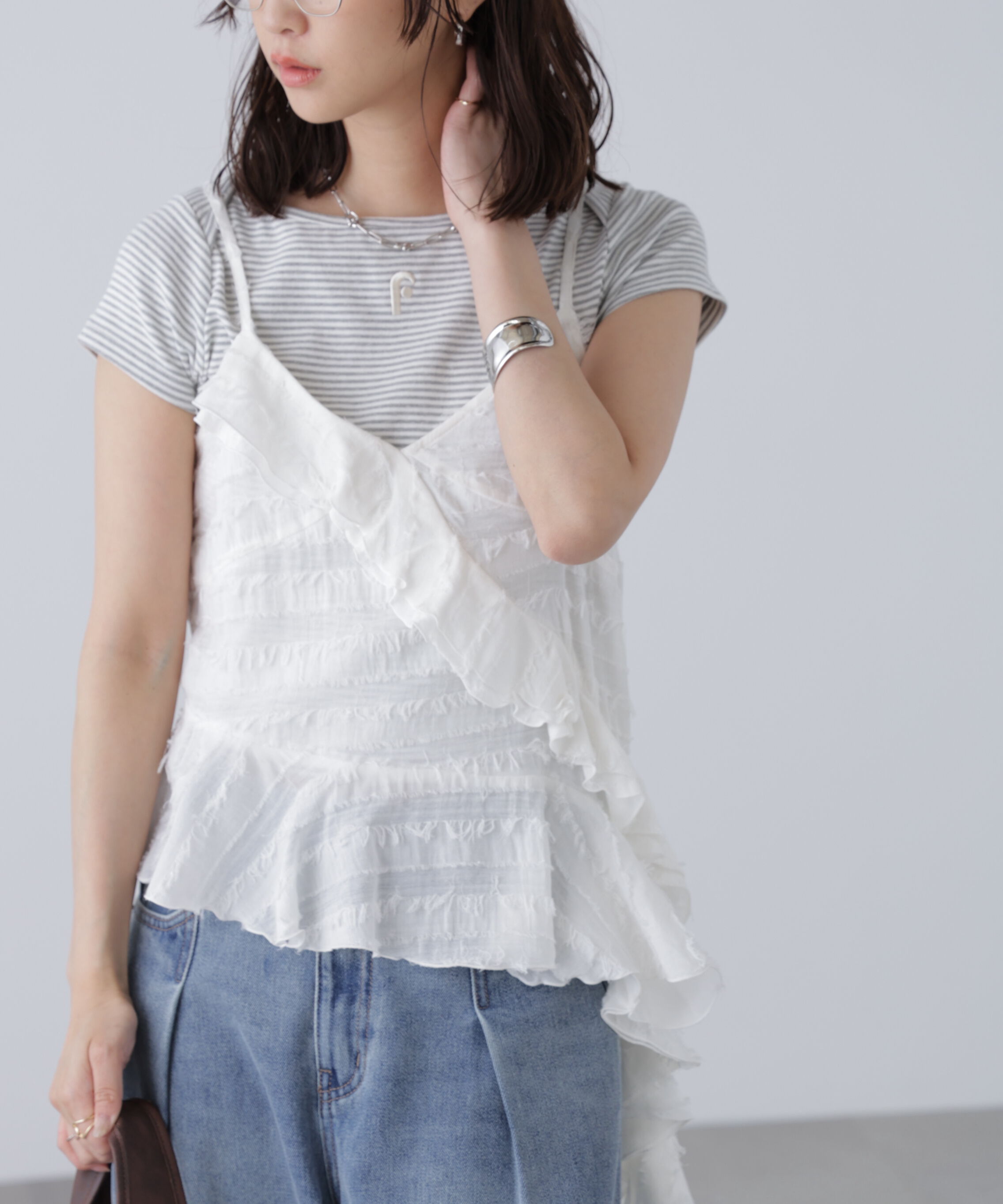  「フリンジシャギーアシメブラウス」|シャツ・ブラウス|