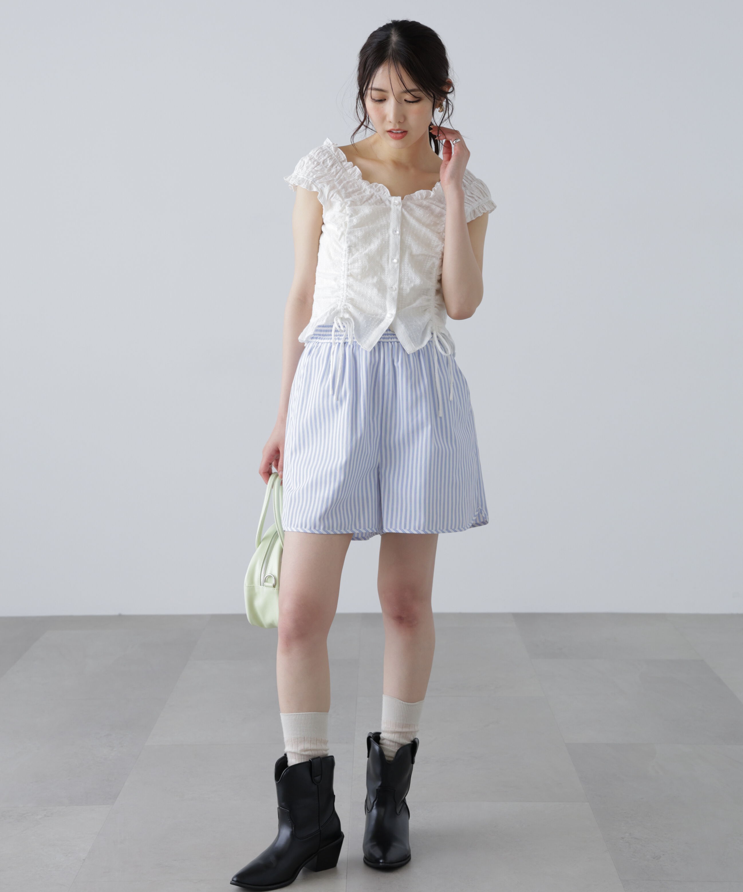  「〈セットアップ対応〉ストライプショートパンツ」|その他|