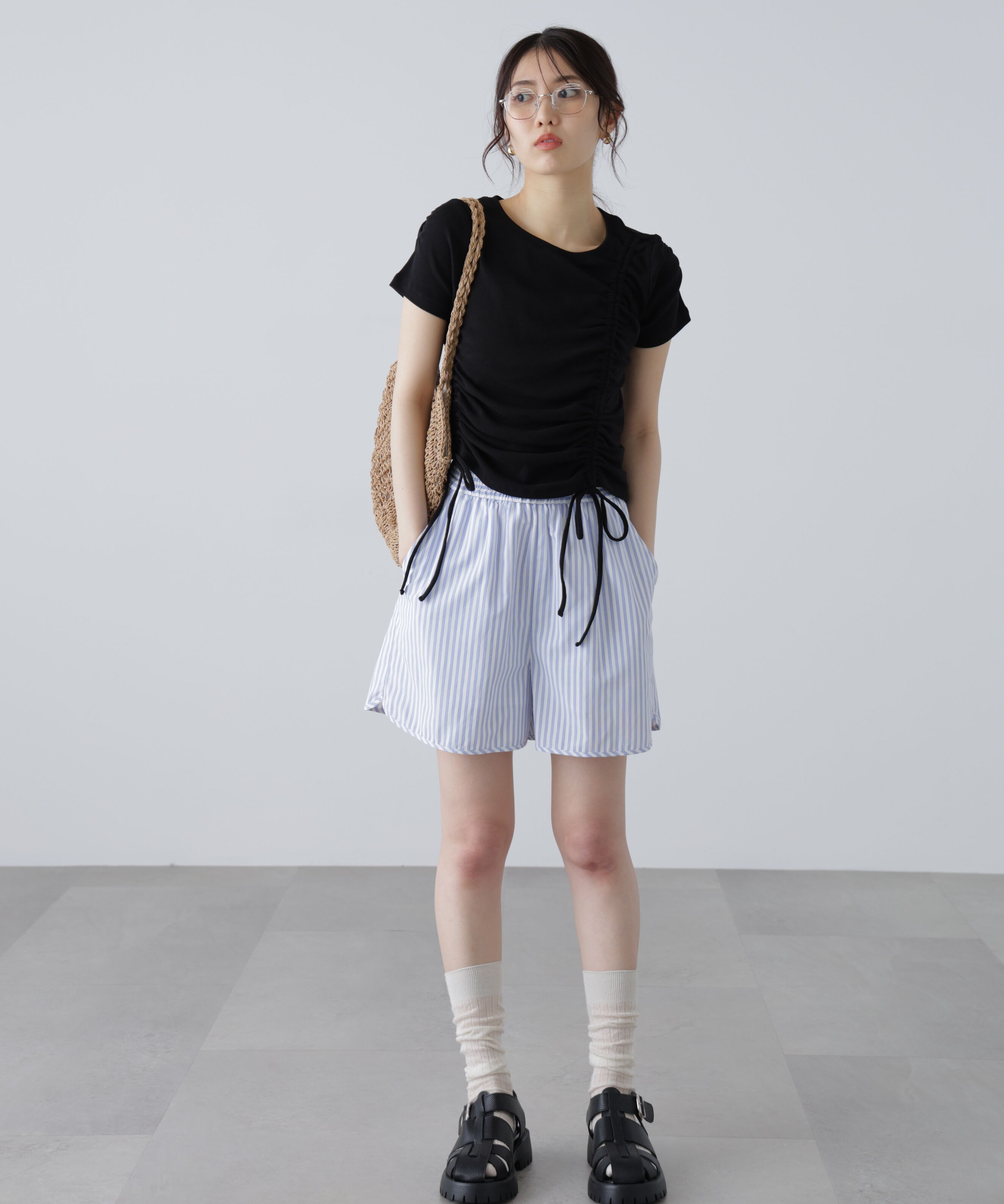  「〈セットアップ対応〉ストライプショートパンツ」|その他|