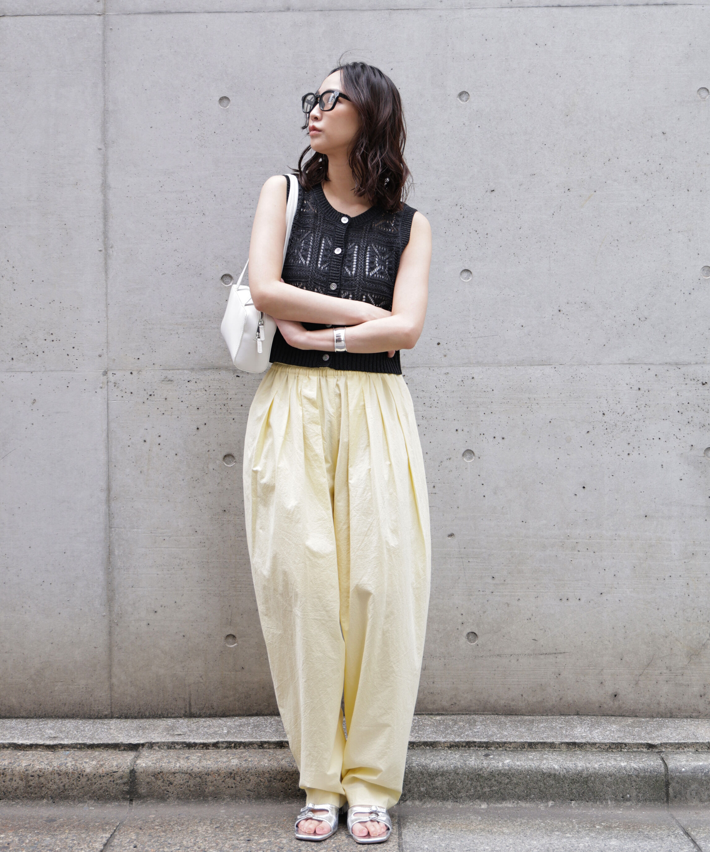  「前後2wayクロッシェニットベスト」|ニット・セーター|