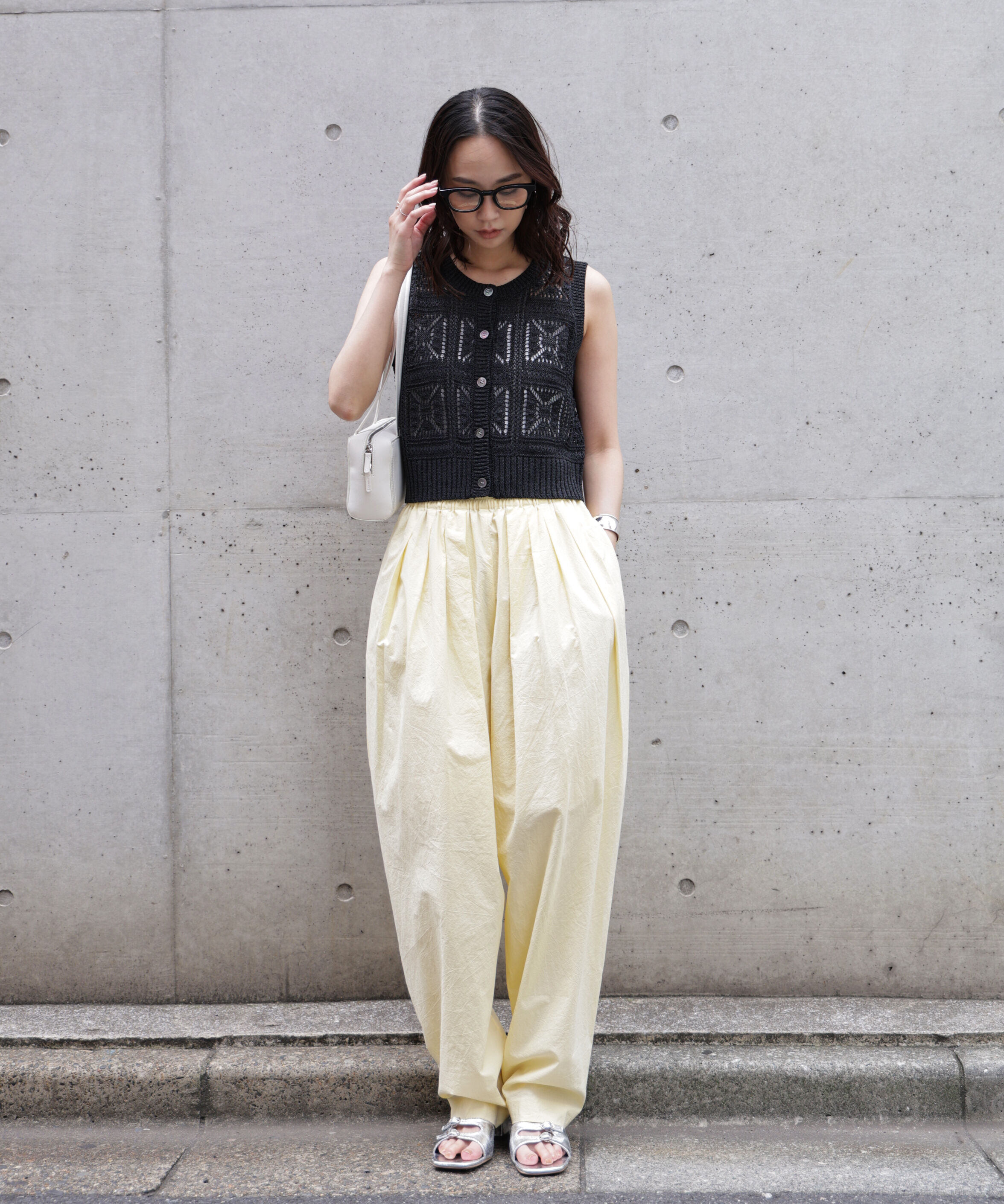  「前後2wayクロッシェニットベスト」|ニット・セーター|