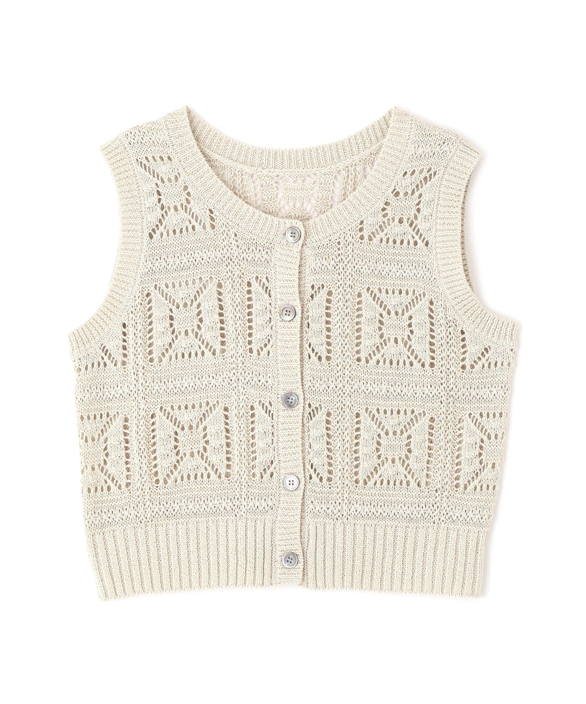  「前後2wayクロッシェニットベスト」|ニット・セーター|