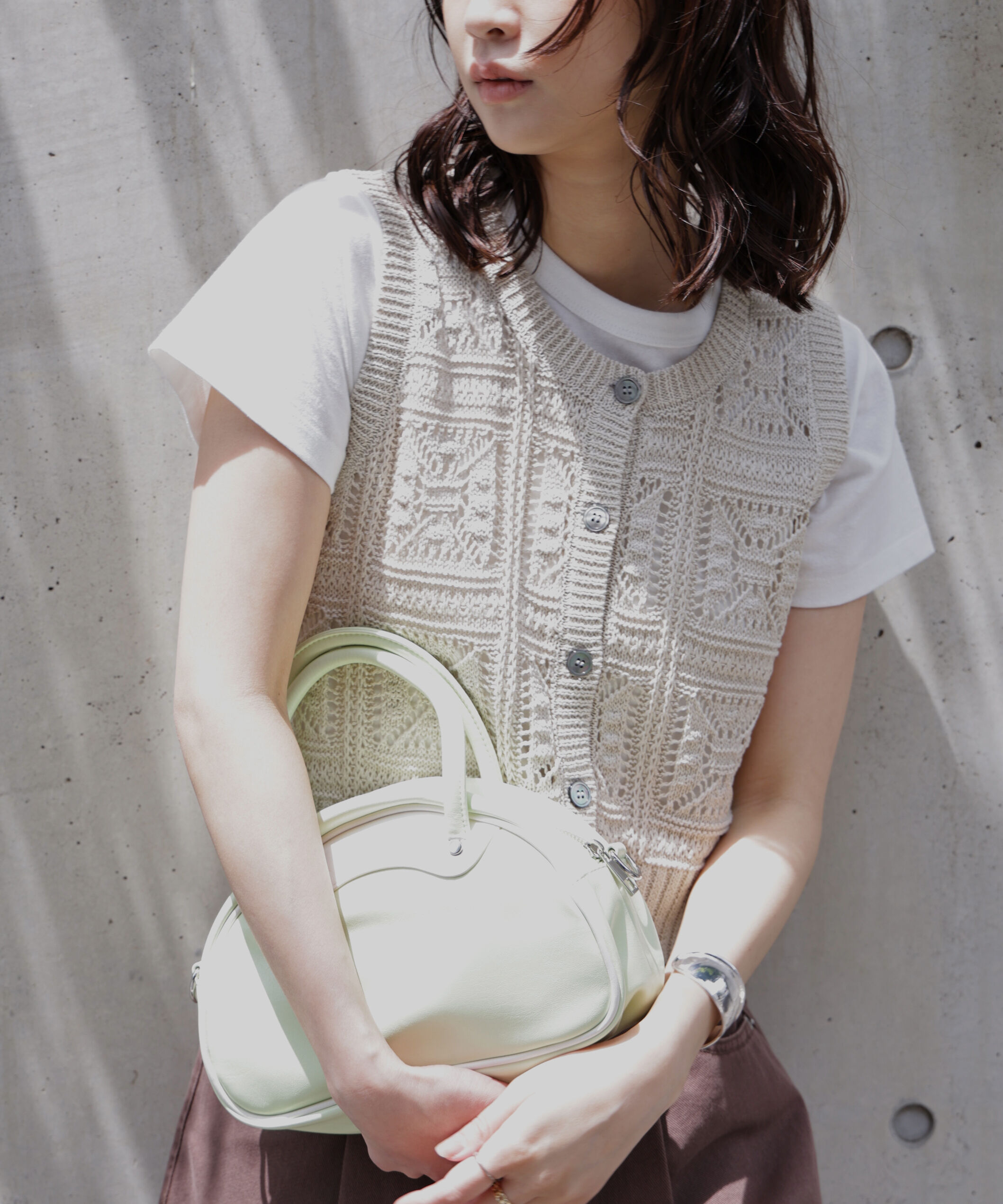  「前後2wayクロッシェニットベスト」|ニット・セーター|