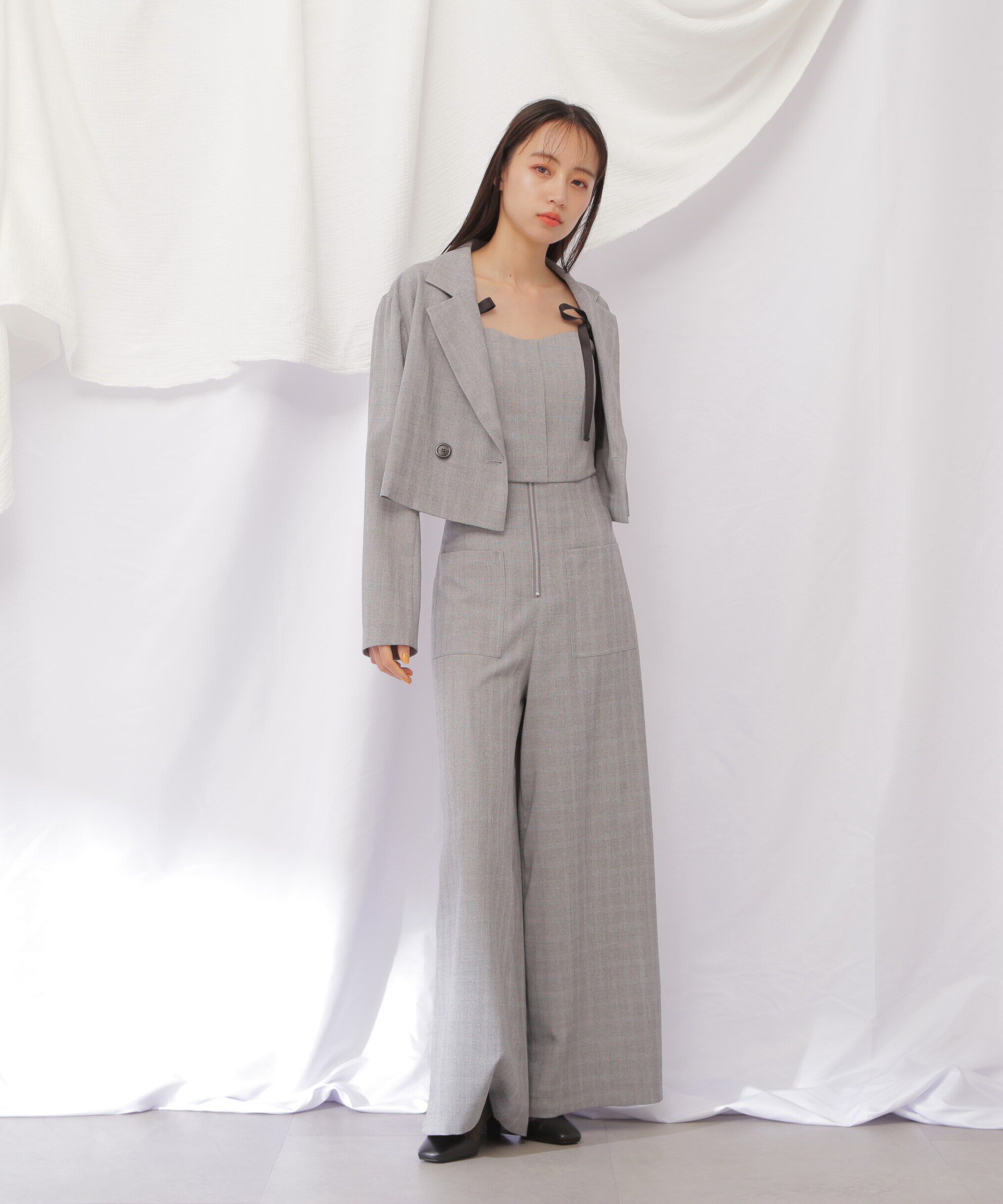  「フロントZIPワイドパンツ」|その他|