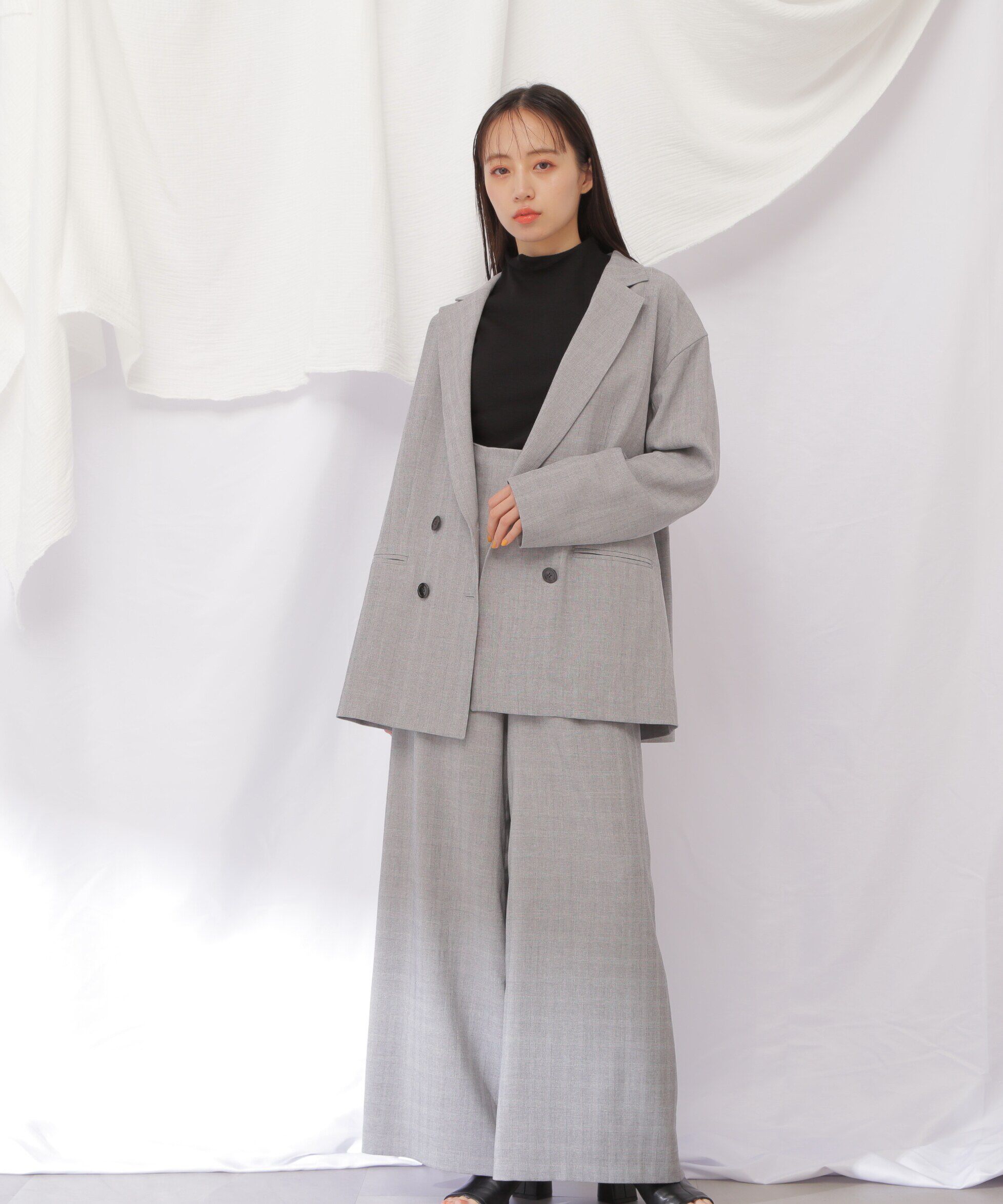  「フロントZIPワイドパンツ」|その他|