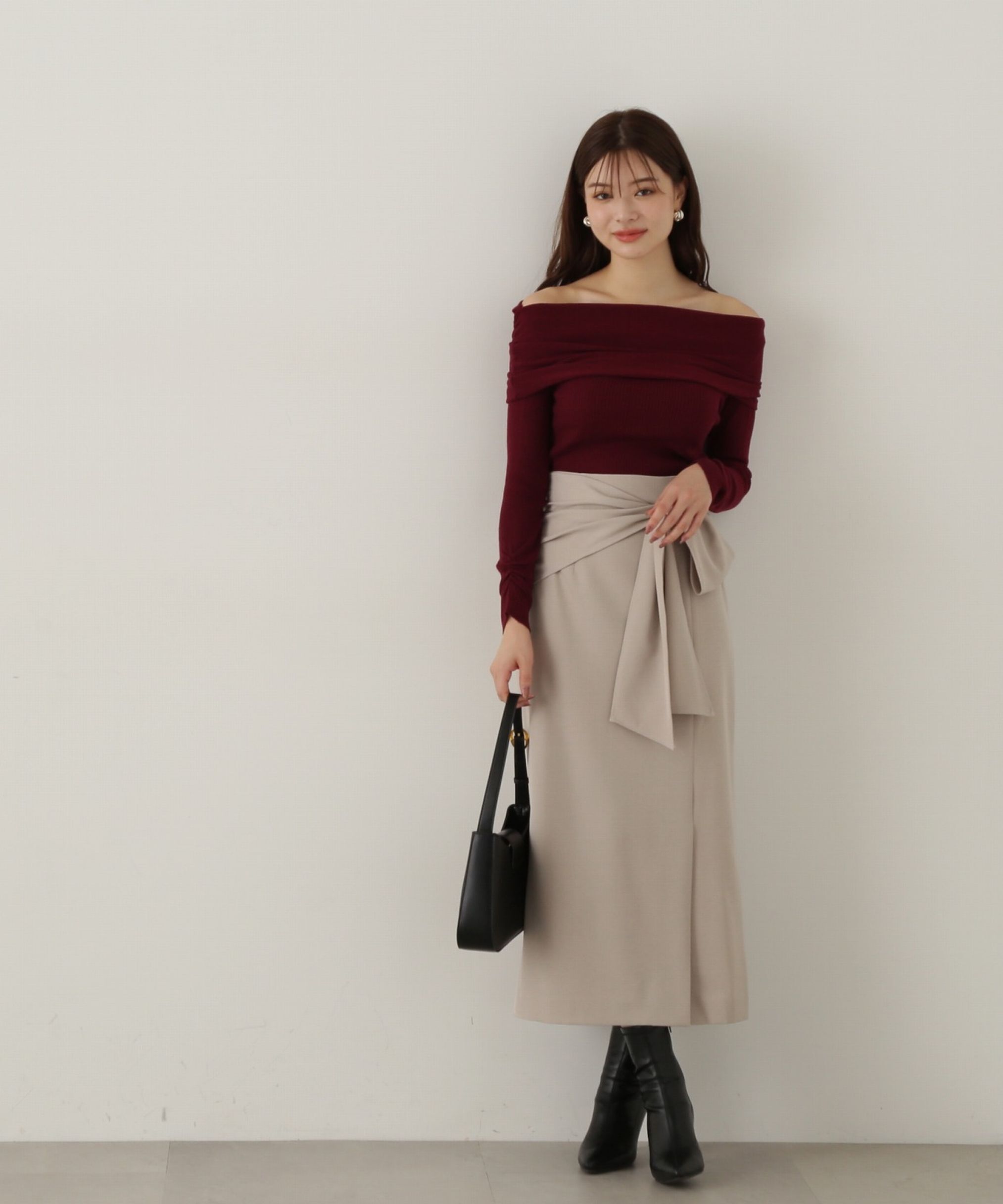 PROPORTION BODY DRESSING「ラップ風リボンタイトスカート　24AW」|スカート|