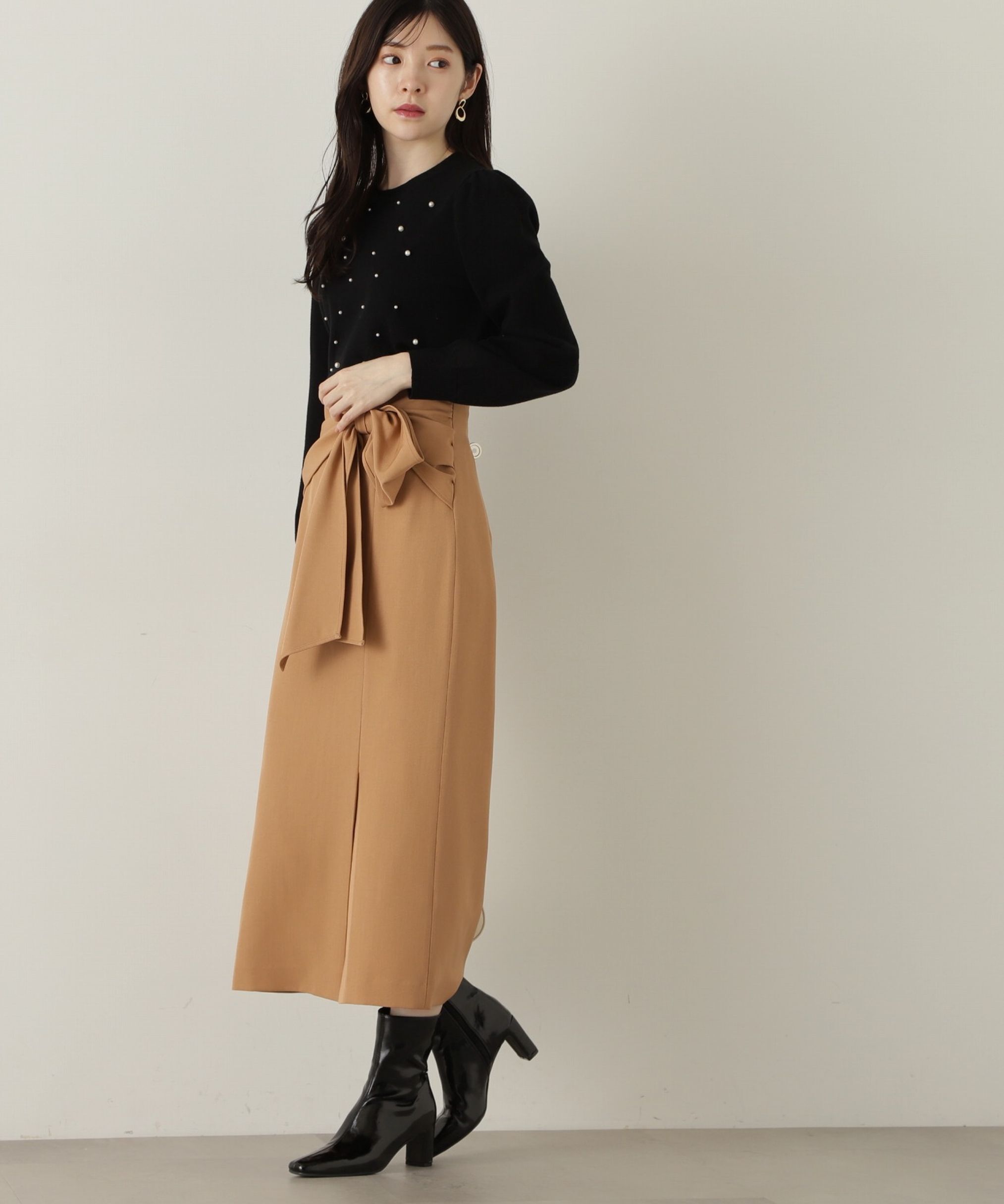 PROPORTION BODY DRESSING「ラップ風リボンタイトスカート　24AW」|スカート|